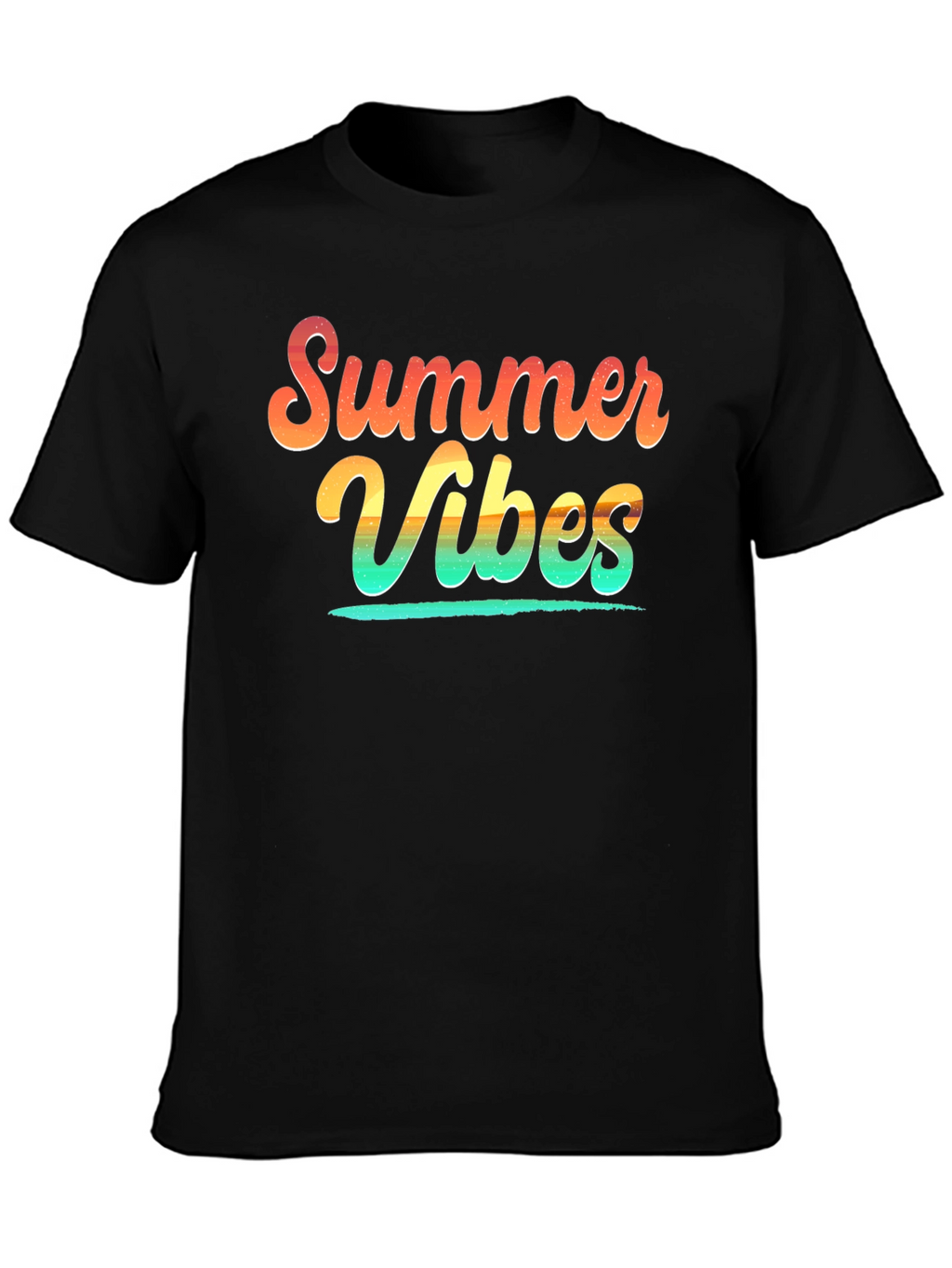 Summer Vibes Graphic Tee - Soft Cotton Black T-Shirt