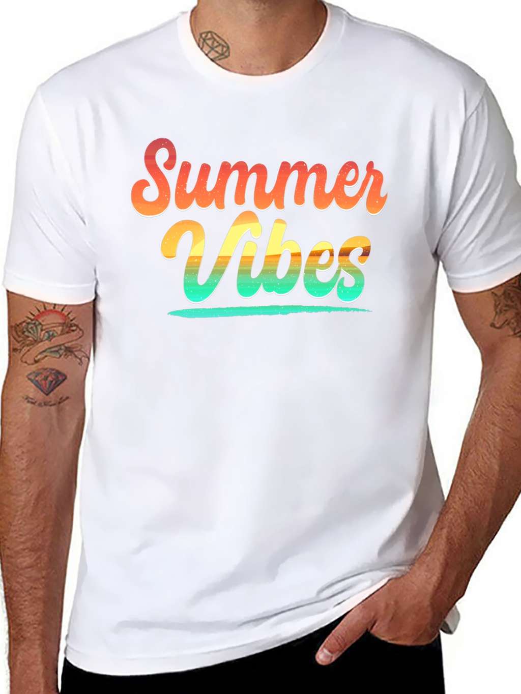 Summer Vibes Graphic Tee - Soft Cotton Black T-Shirt