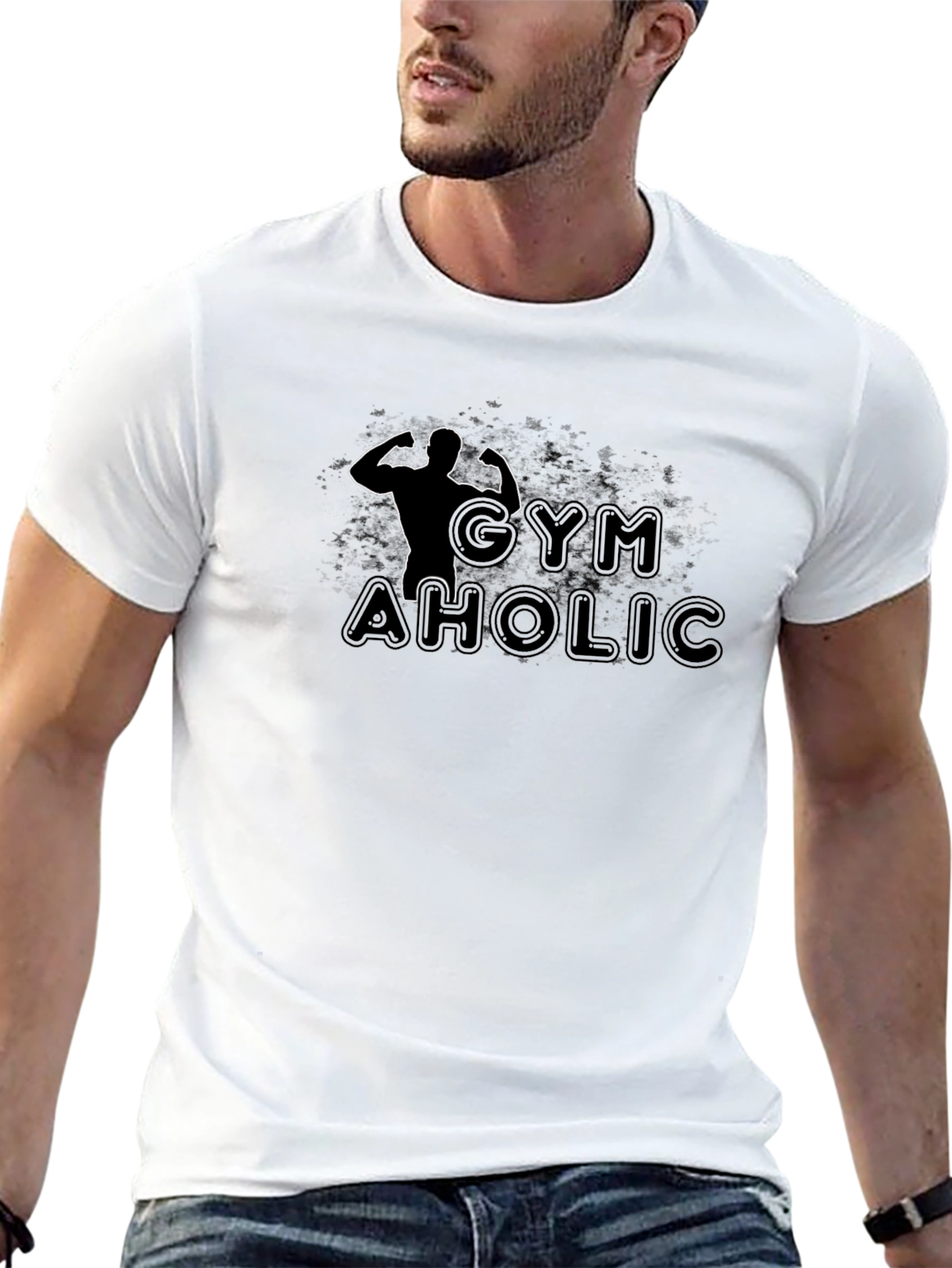 Gymaholic Black Graphic T-Shirt