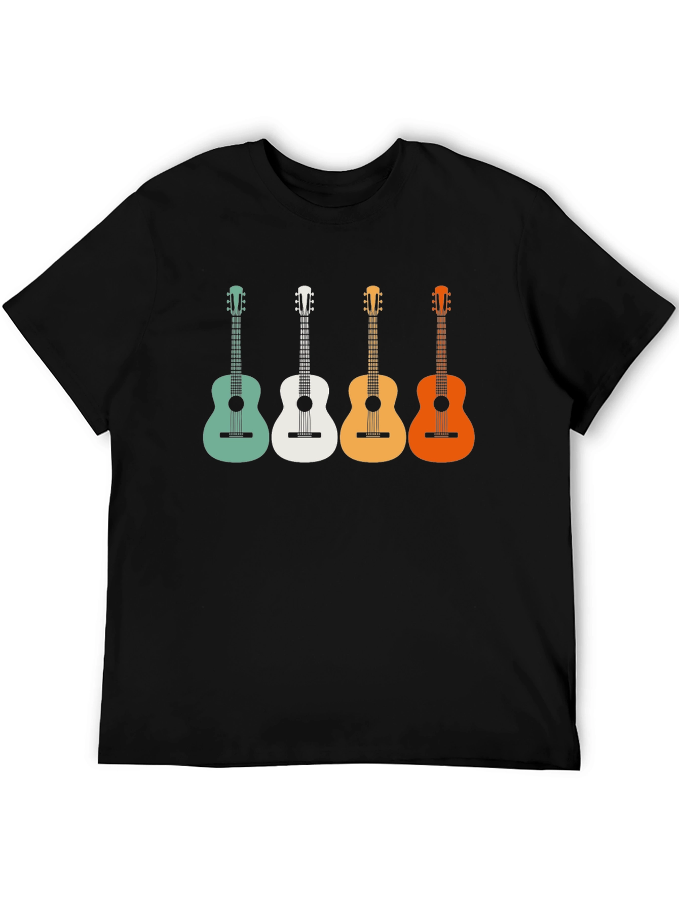 Retro Guitar T-Shirt - Colorful Acoustic Design
