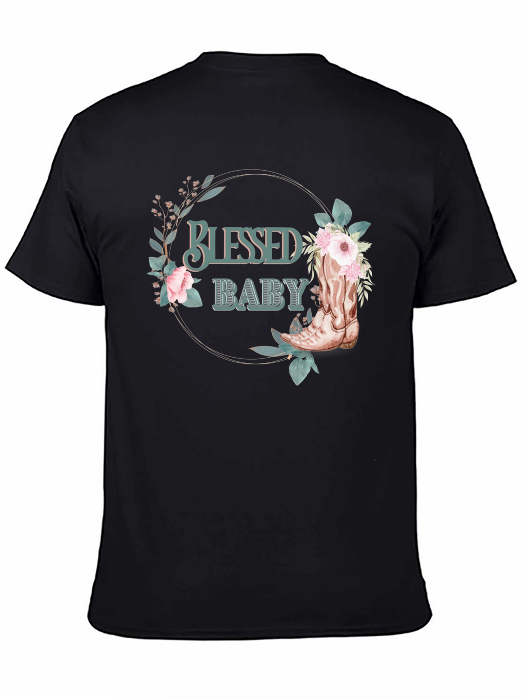 Blessed Baby Floral Cowboy Boot Graphic Tee
