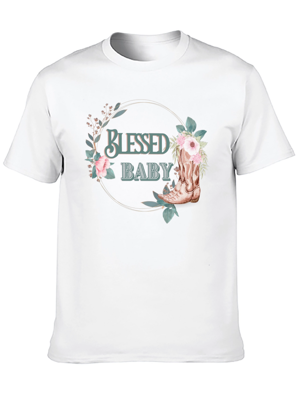 Blessed Baby Floral Cowboy Boot Graphic Tee