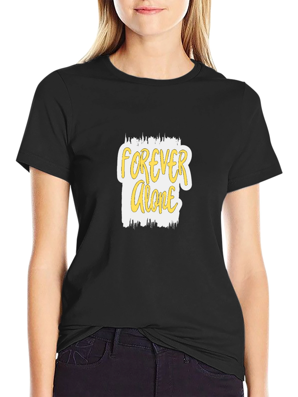 Forever Alone Graphic Black T-Shirt