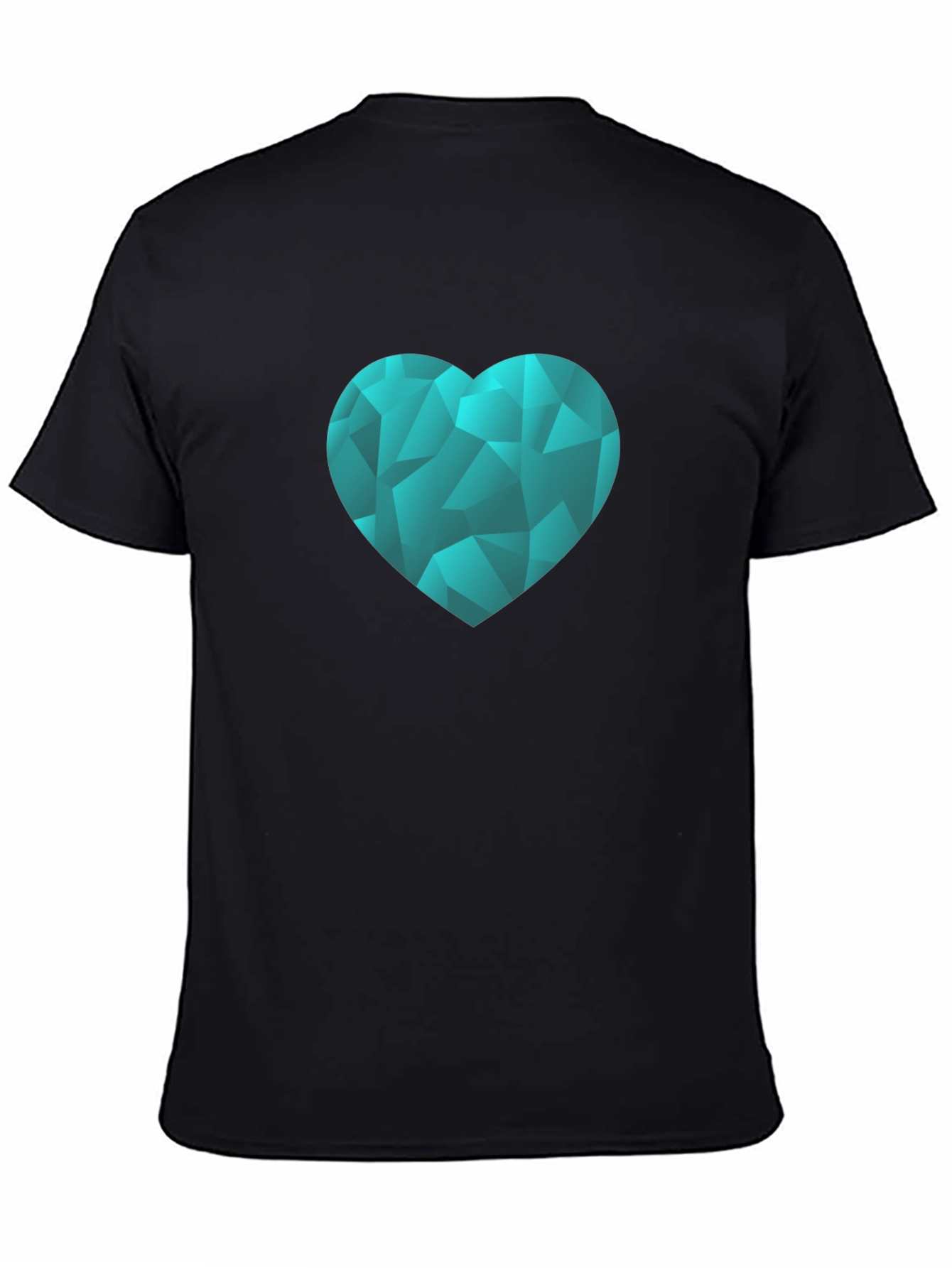 Geometric Heart Graphic Tee - Black