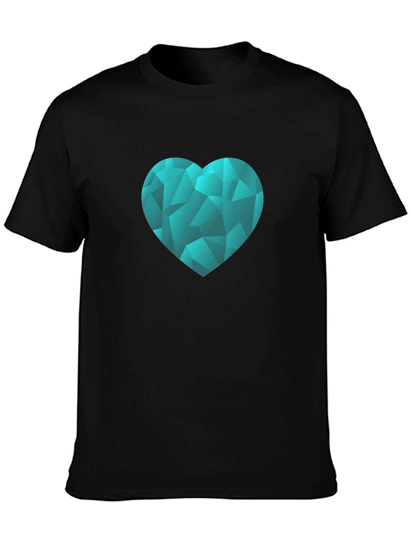 Geometric Heart Graphic Tee - Black