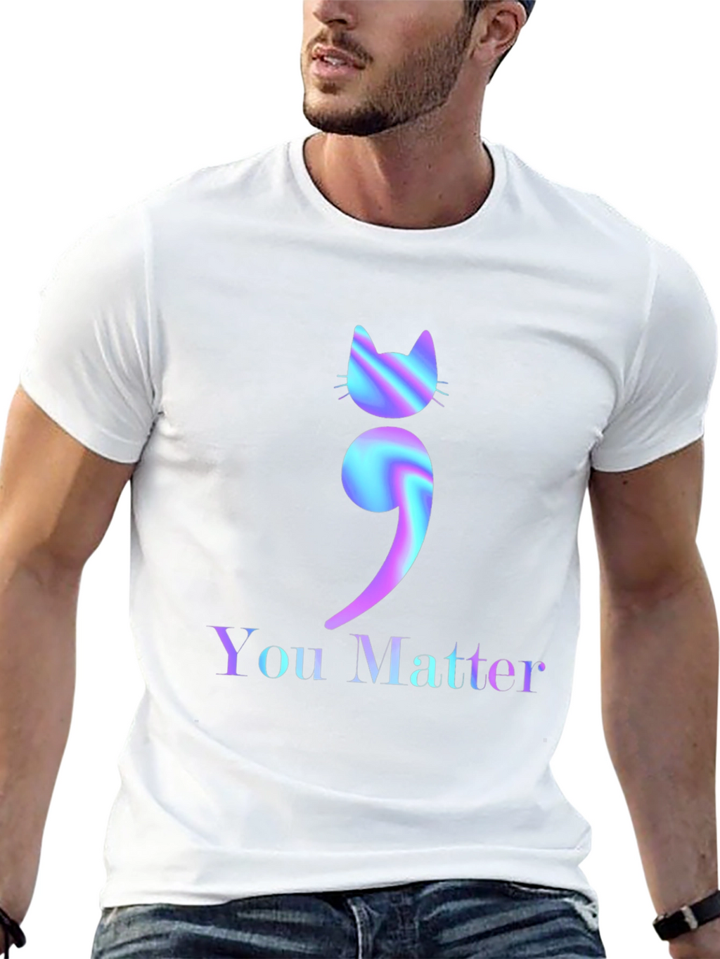 You Matter Cat Semicolon Graphic Tee
