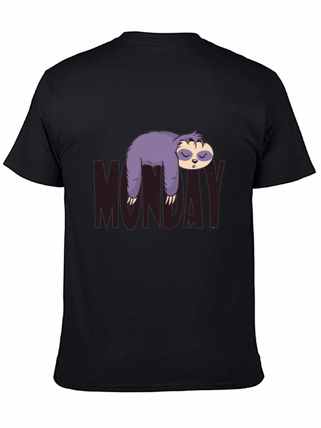 Monday Sloth Graphic Tee - Black Casual Shirt