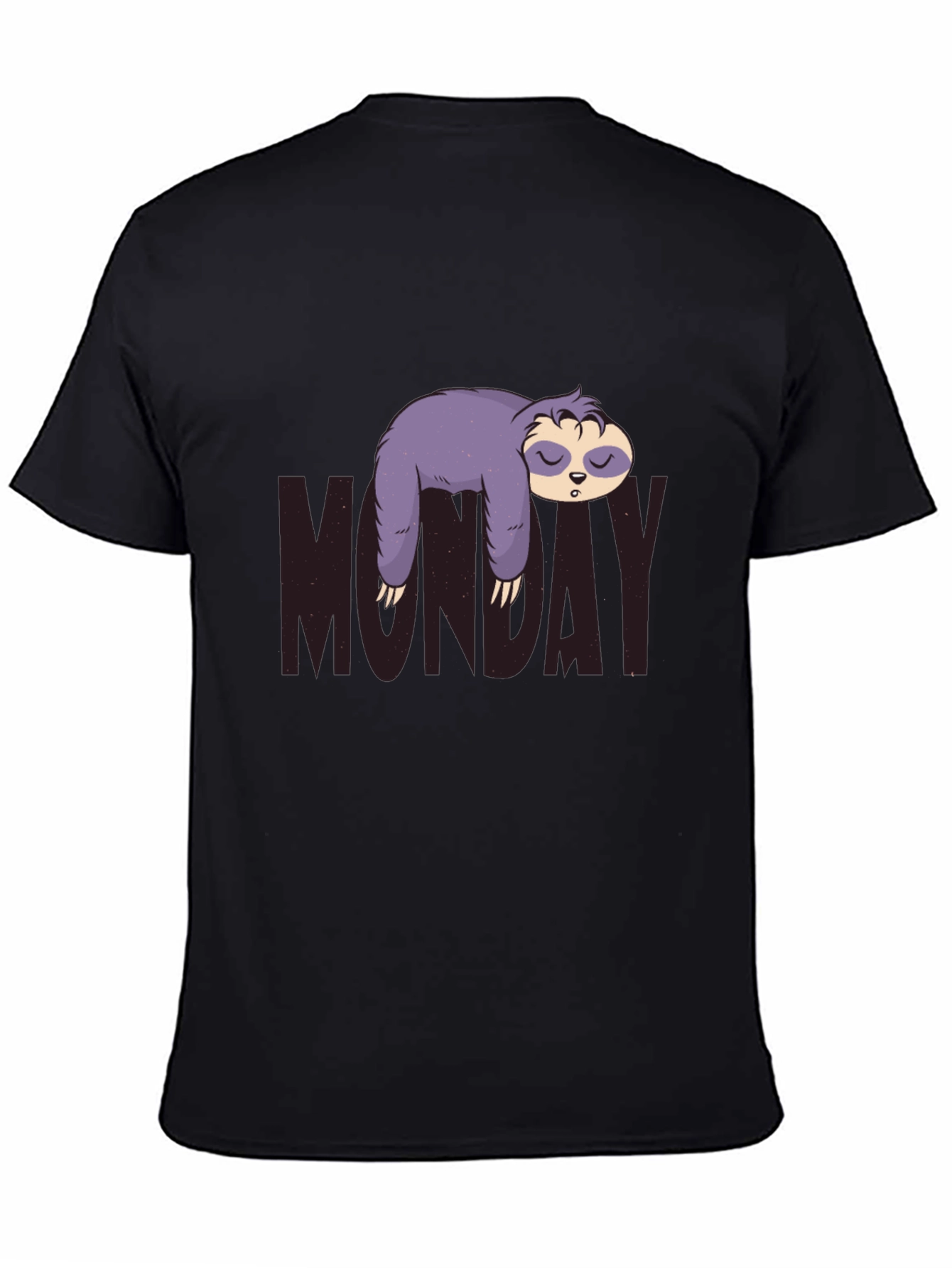 Monday Sloth Graphic Tee - Black Casual Shirt