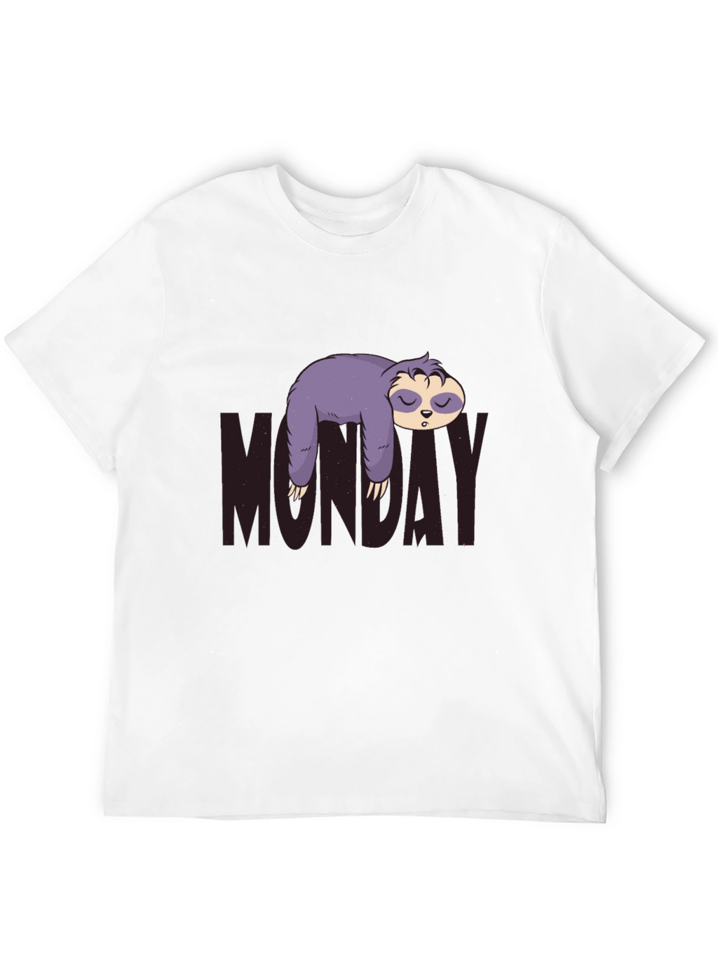 Monday Sloth Graphic Tee - Black Casual Shirt