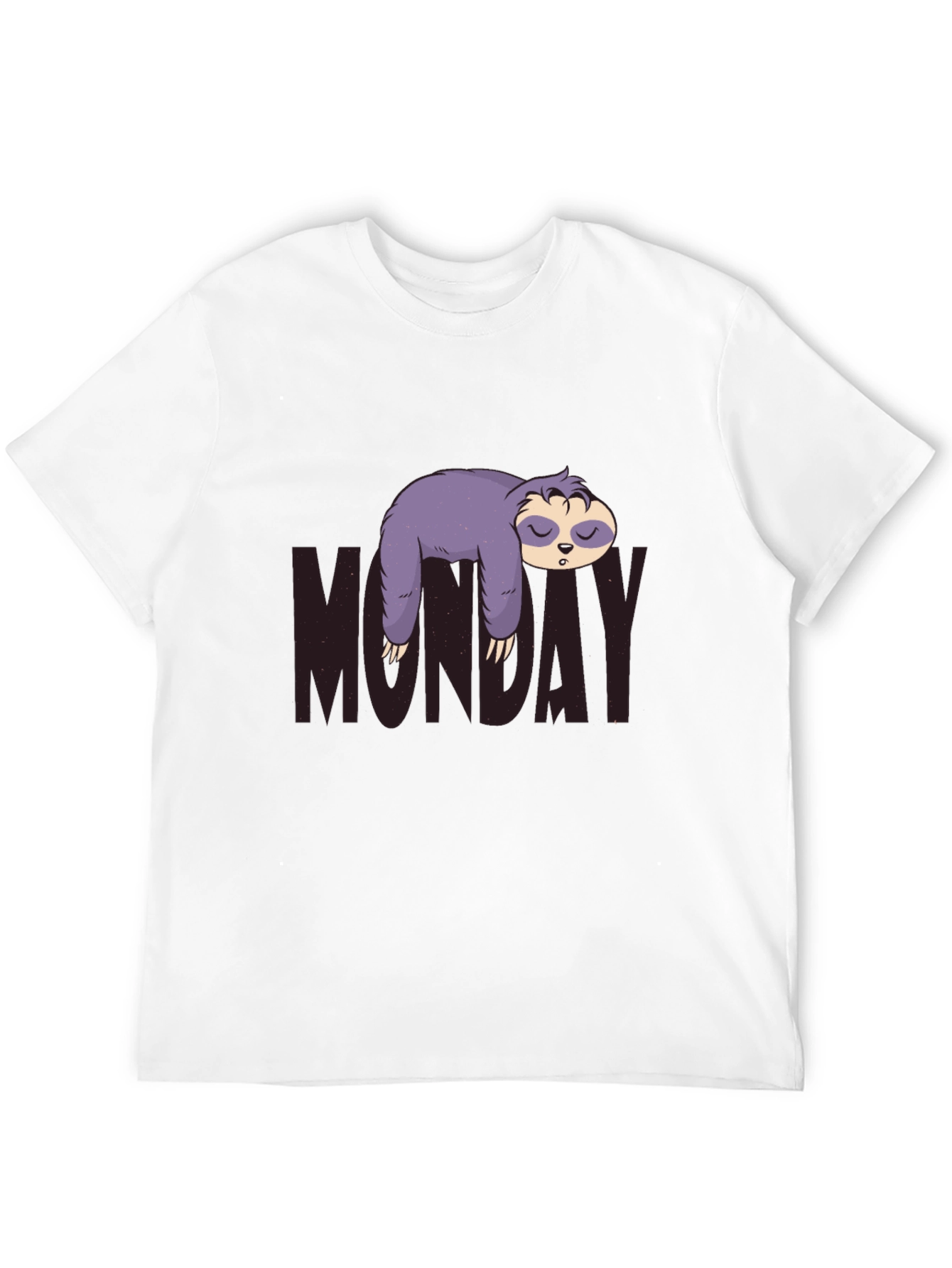 Monday Sloth Graphic Tee - Black Casual Shirt