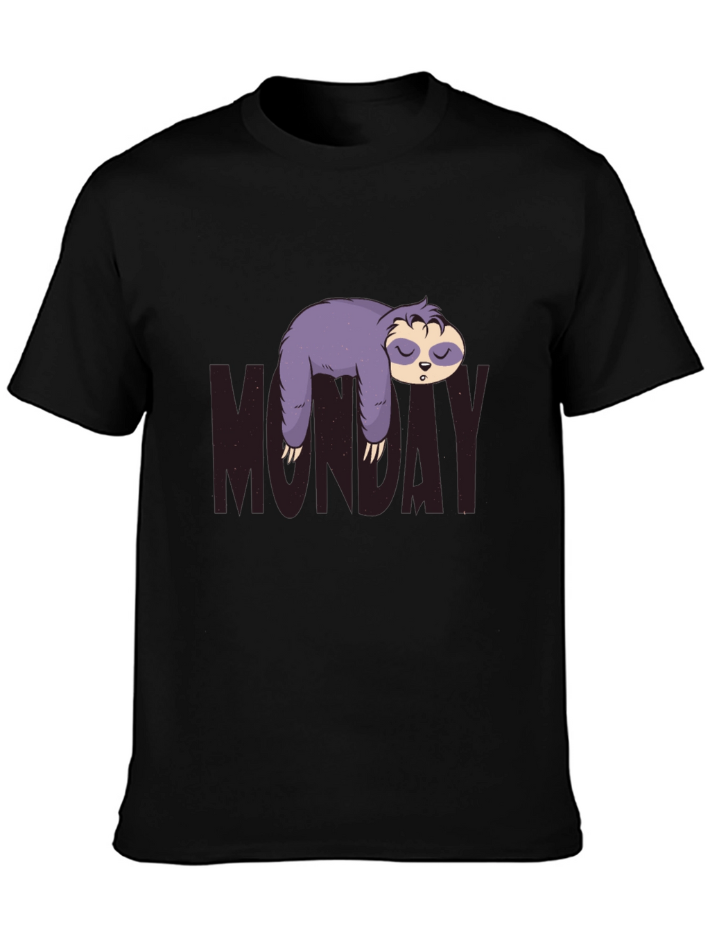 Monday Sloth Graphic Tee - Black Casual Shirt