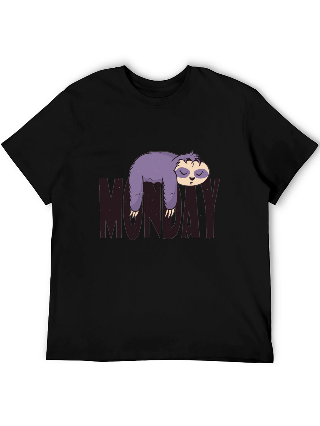 Monday Sloth Graphic Tee - Black Casual Shirt