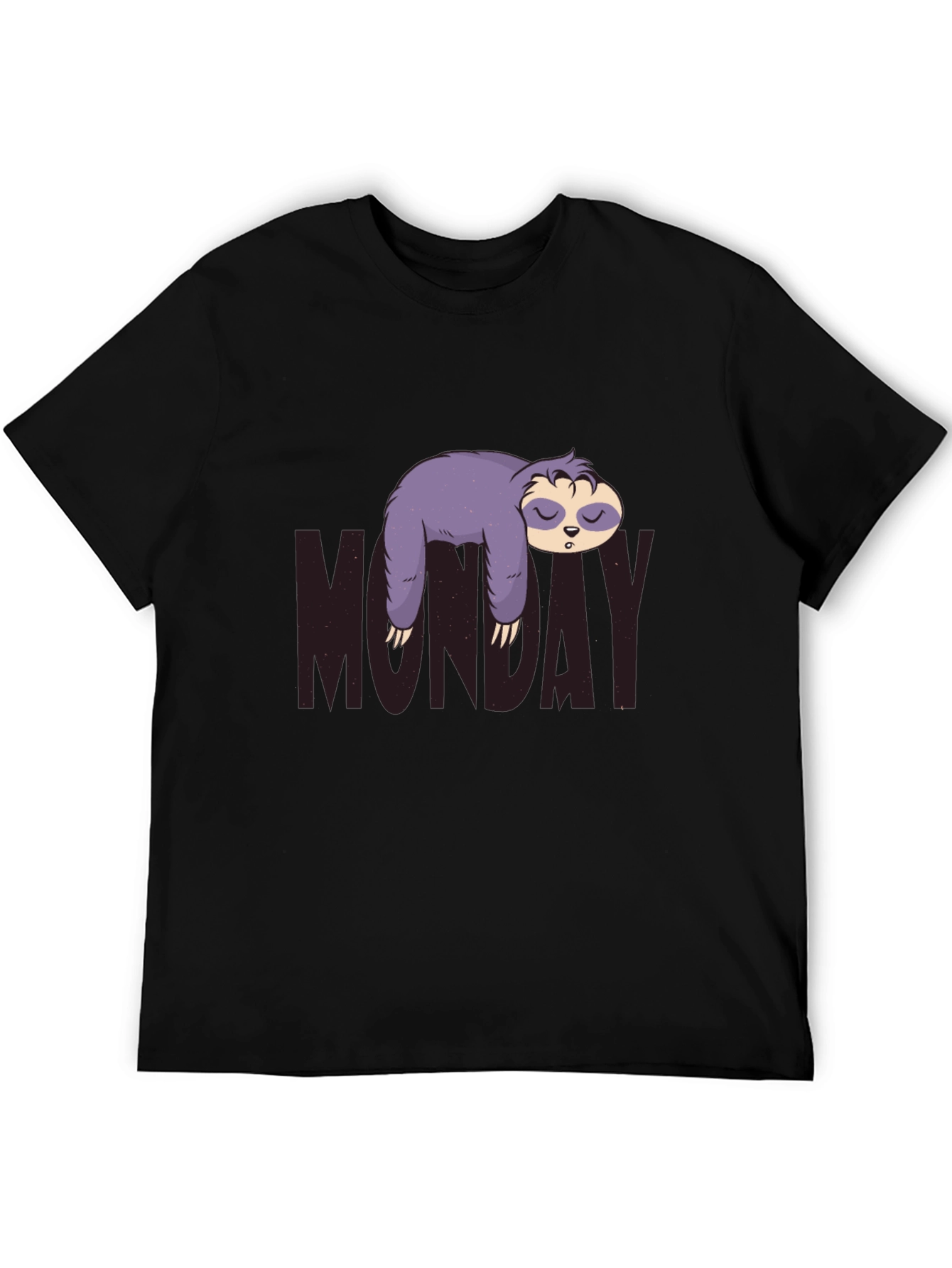 Monday Sloth Graphic Tee - Black Casual Shirt
