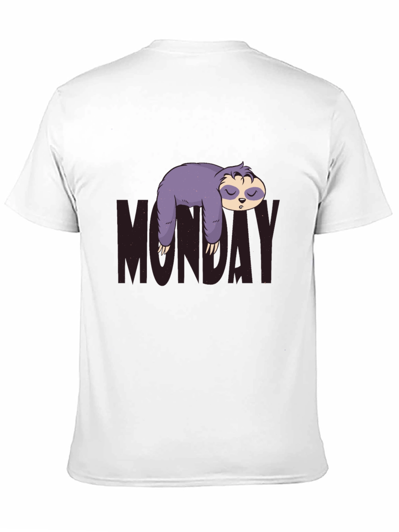 Monday Sloth Graphic Tee - Black Casual Shirt