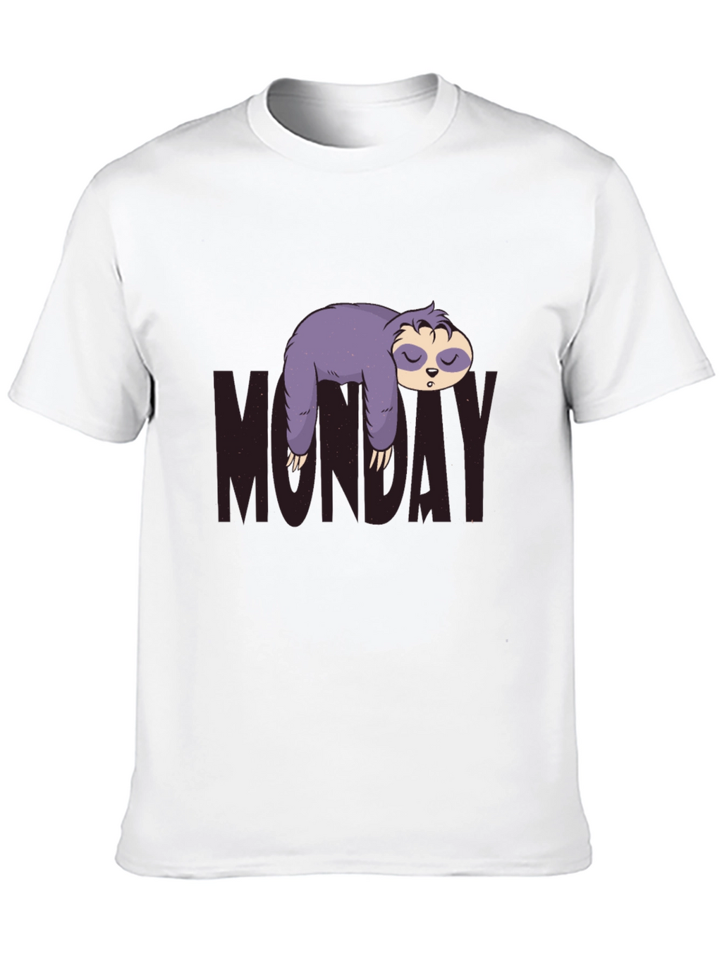 Monday Sloth Graphic Tee - Black Casual Shirt