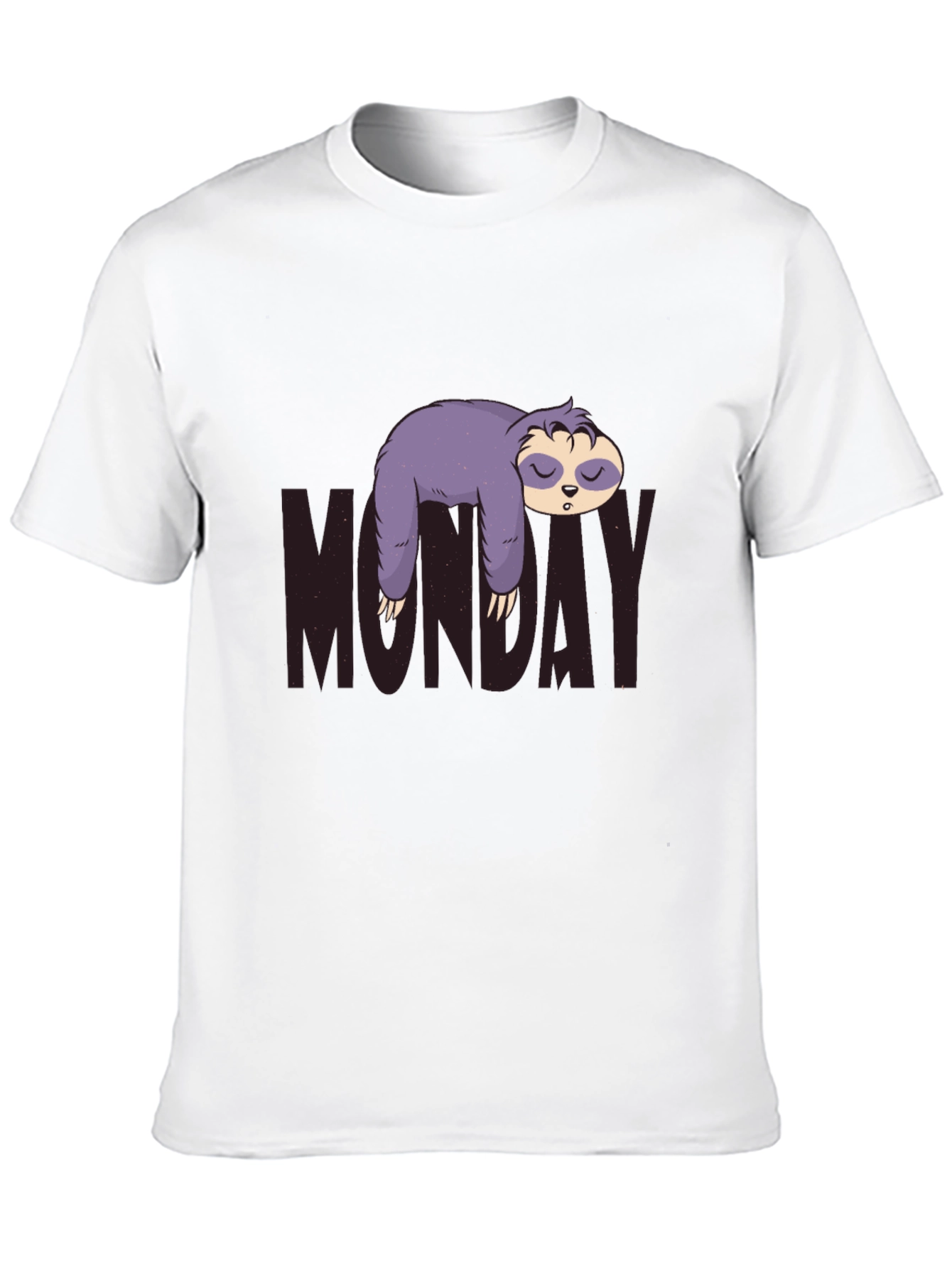 Monday Sloth Graphic Tee - Black Casual Shirt
