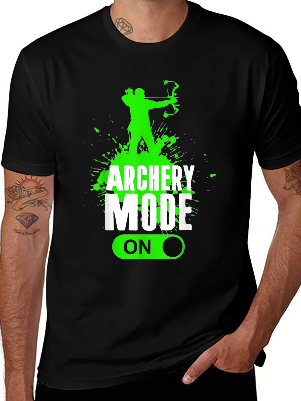 Archery Mode On Black Graphic Tee