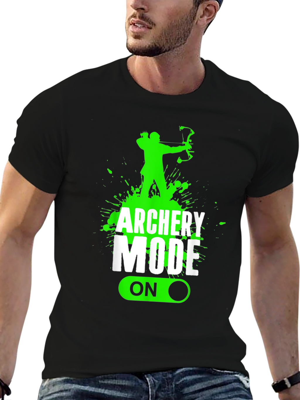 Archery Mode On Black Graphic Tee