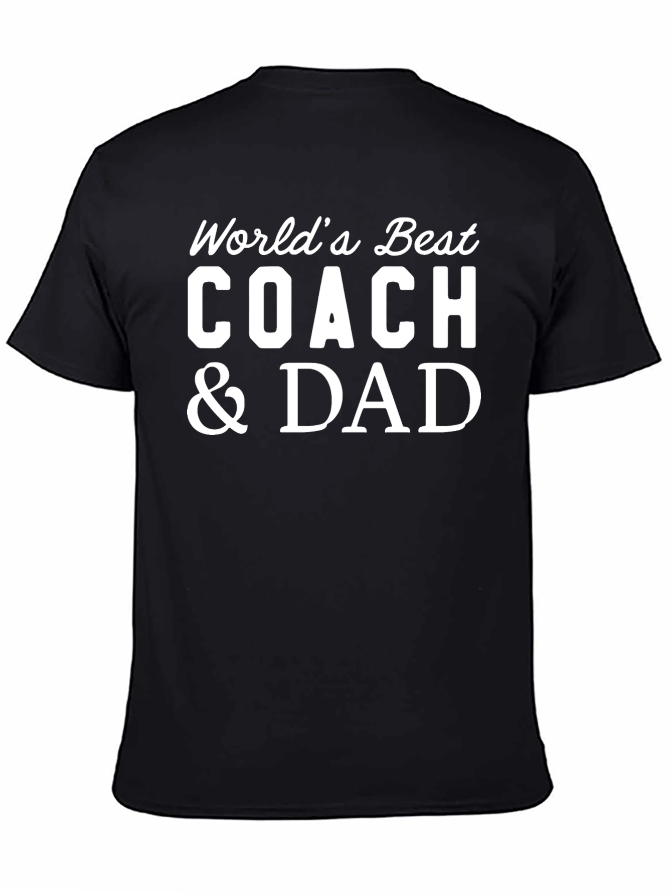 Worlds Best Coach & Dad T-Shirt - Fathers Day Gift