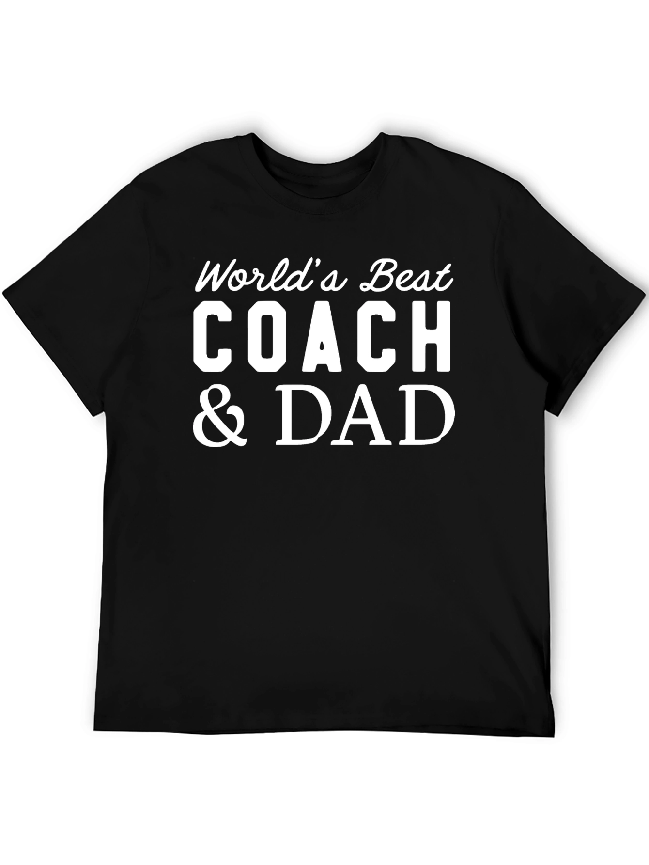 Worlds Best Coach & Dad T-Shirt - Fathers Day Gift