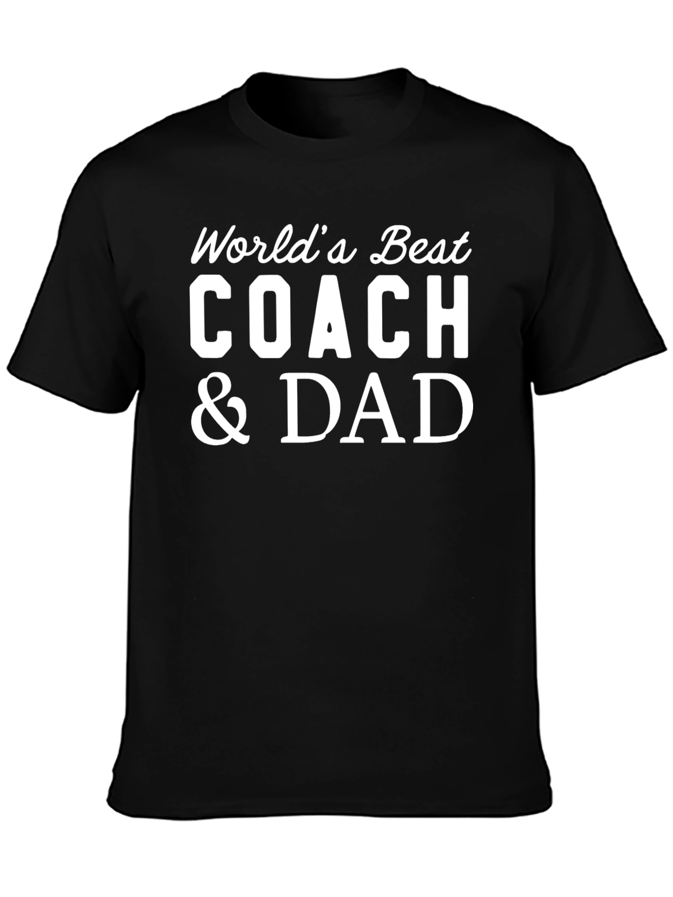 Worlds Best Coach & Dad T-Shirt - Fathers Day Gift
