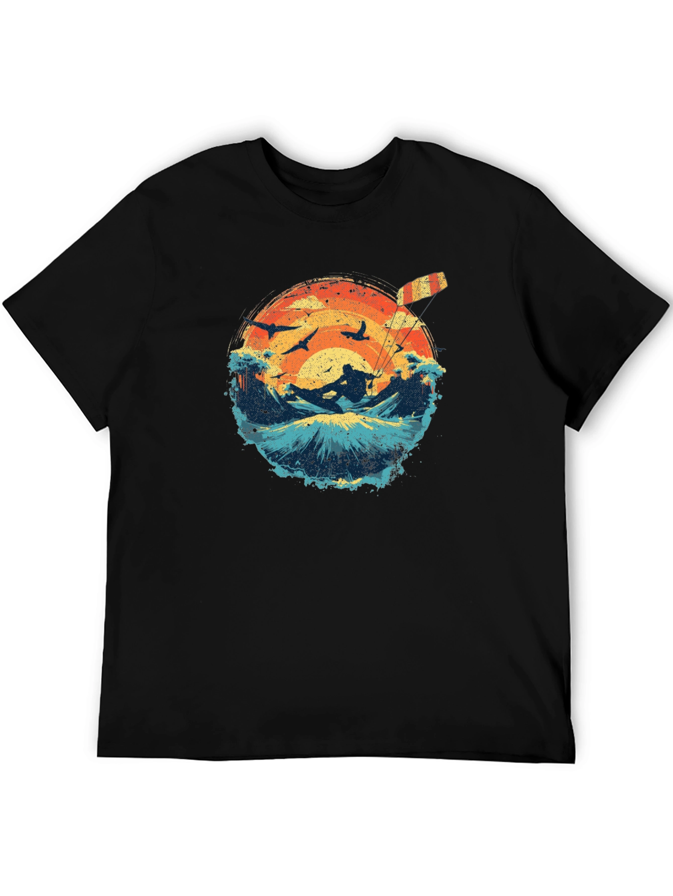 Kitesurfing Sunset Graphic Tee - Black