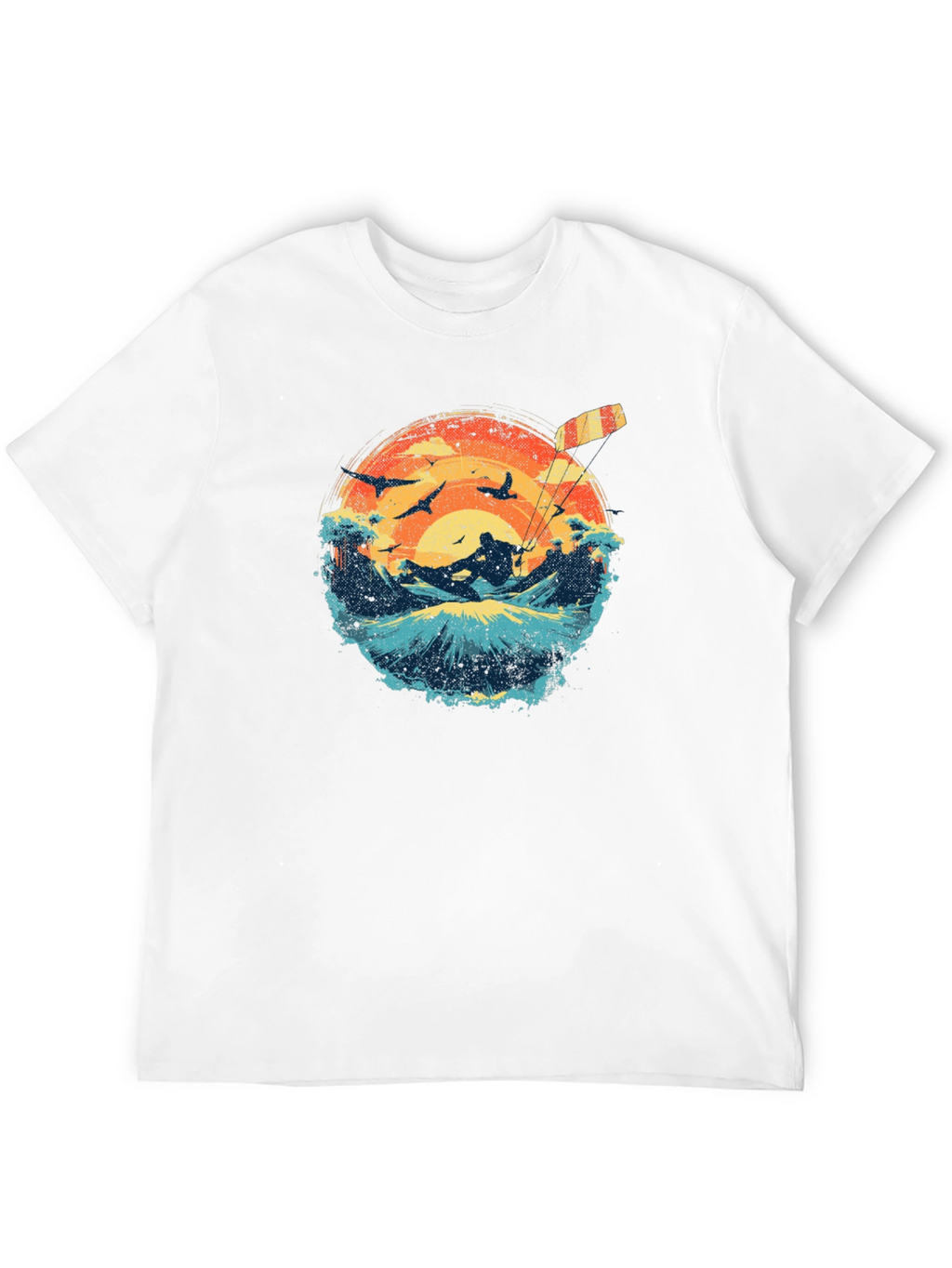 Kitesurfing Sunset Graphic Tee - Black