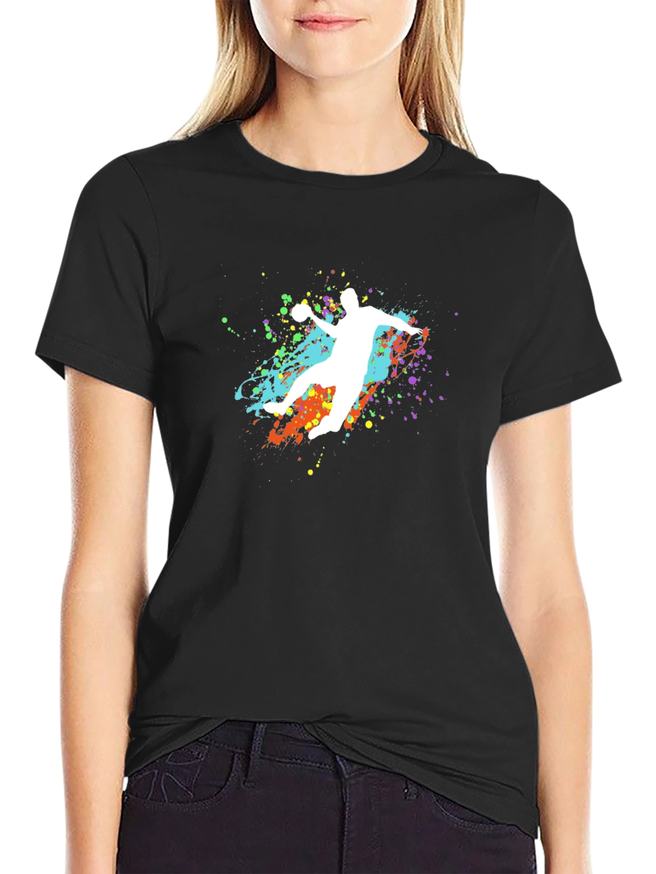 Handball Splash Graphic T-Shirt - Unique Design