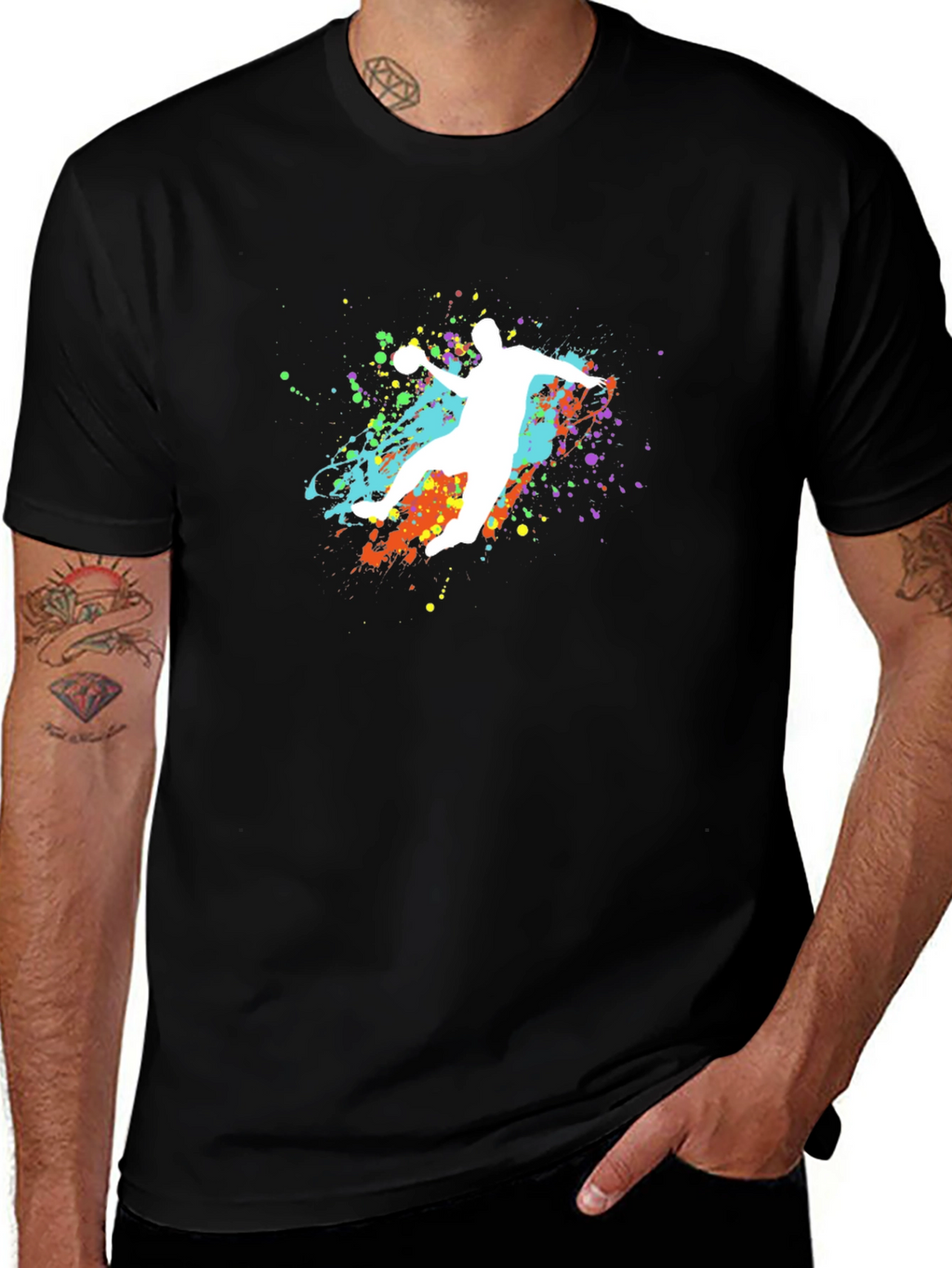 Handball Splash Graphic T-Shirt - Unique Design