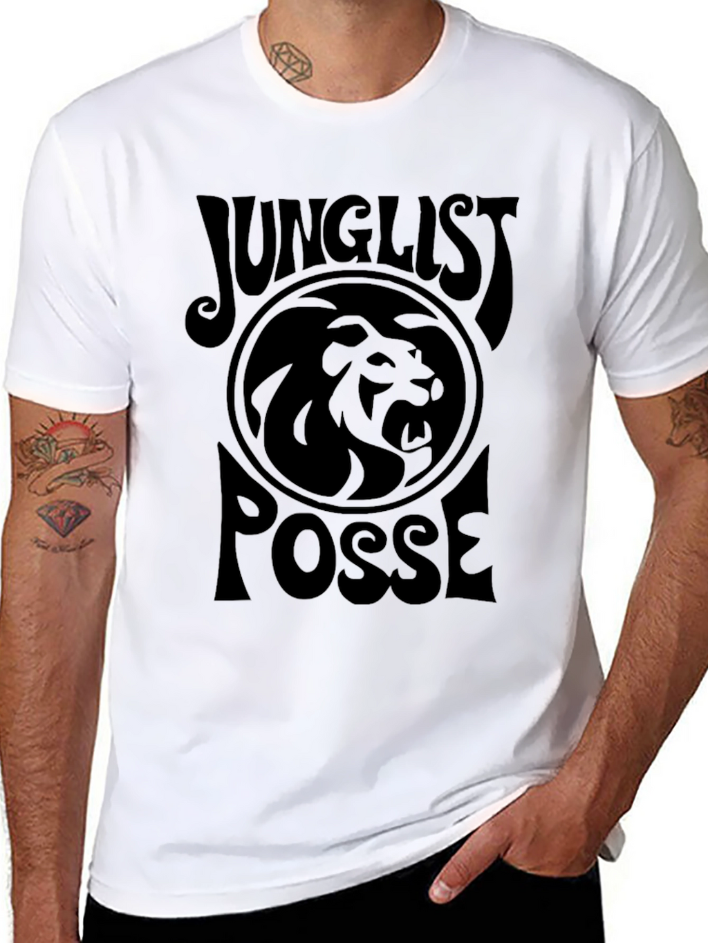 Junglist Posse Lion Graphic Tee - Black
