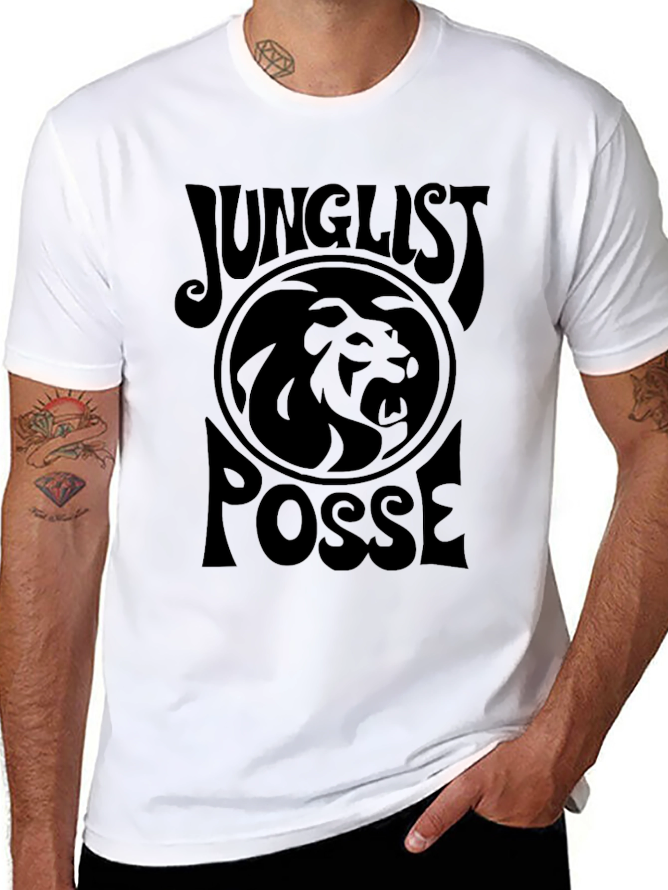 Junglist Posse Lion Graphic Tee - Black