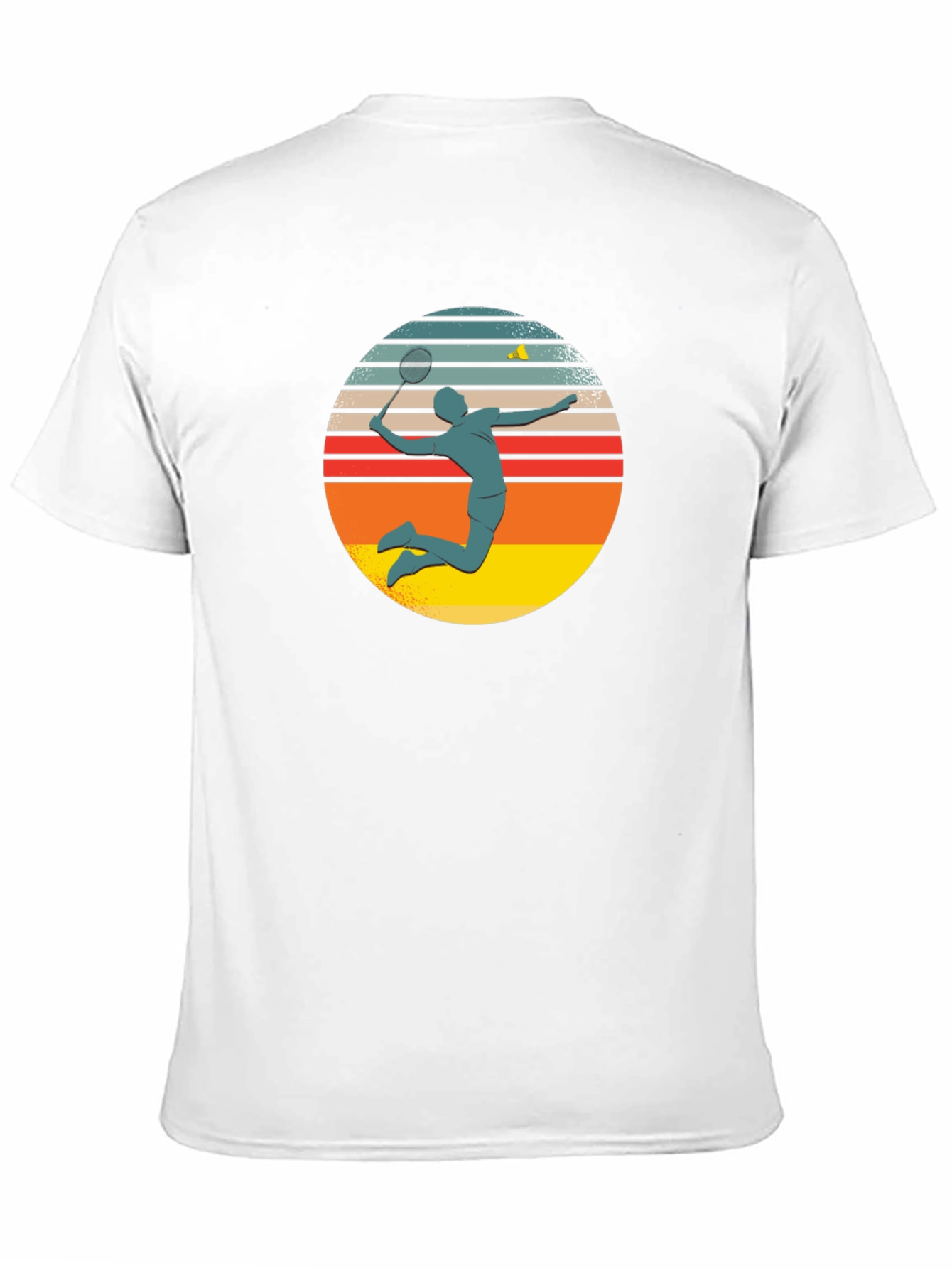 Retro Badminton Player Graphic T-Shirt
