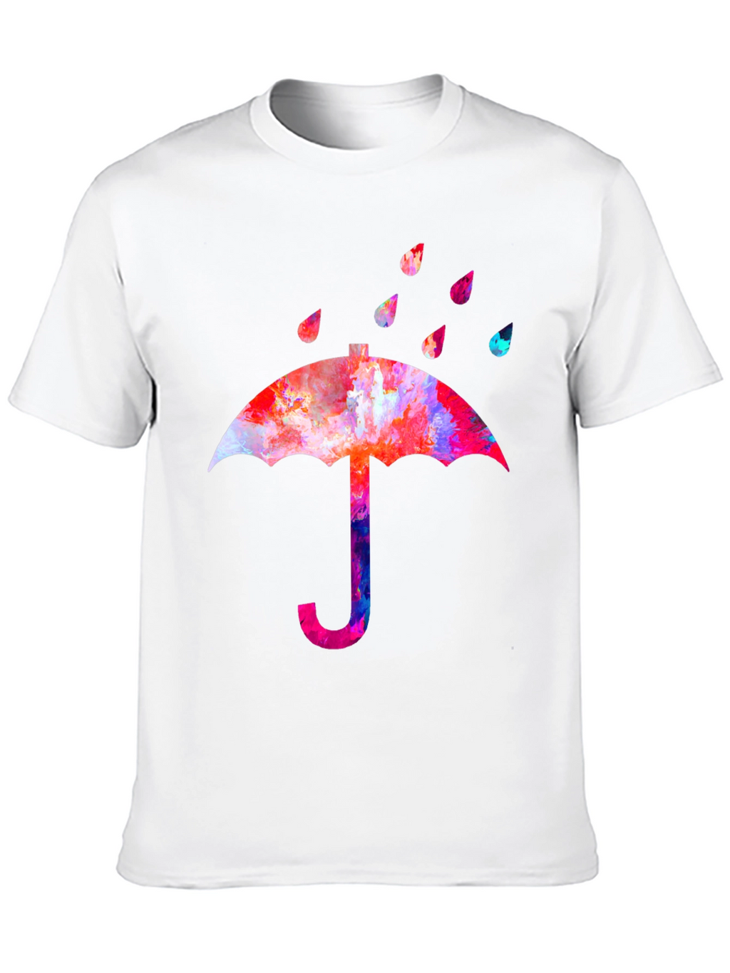 Watercolor Umbrella Black T-Shirt