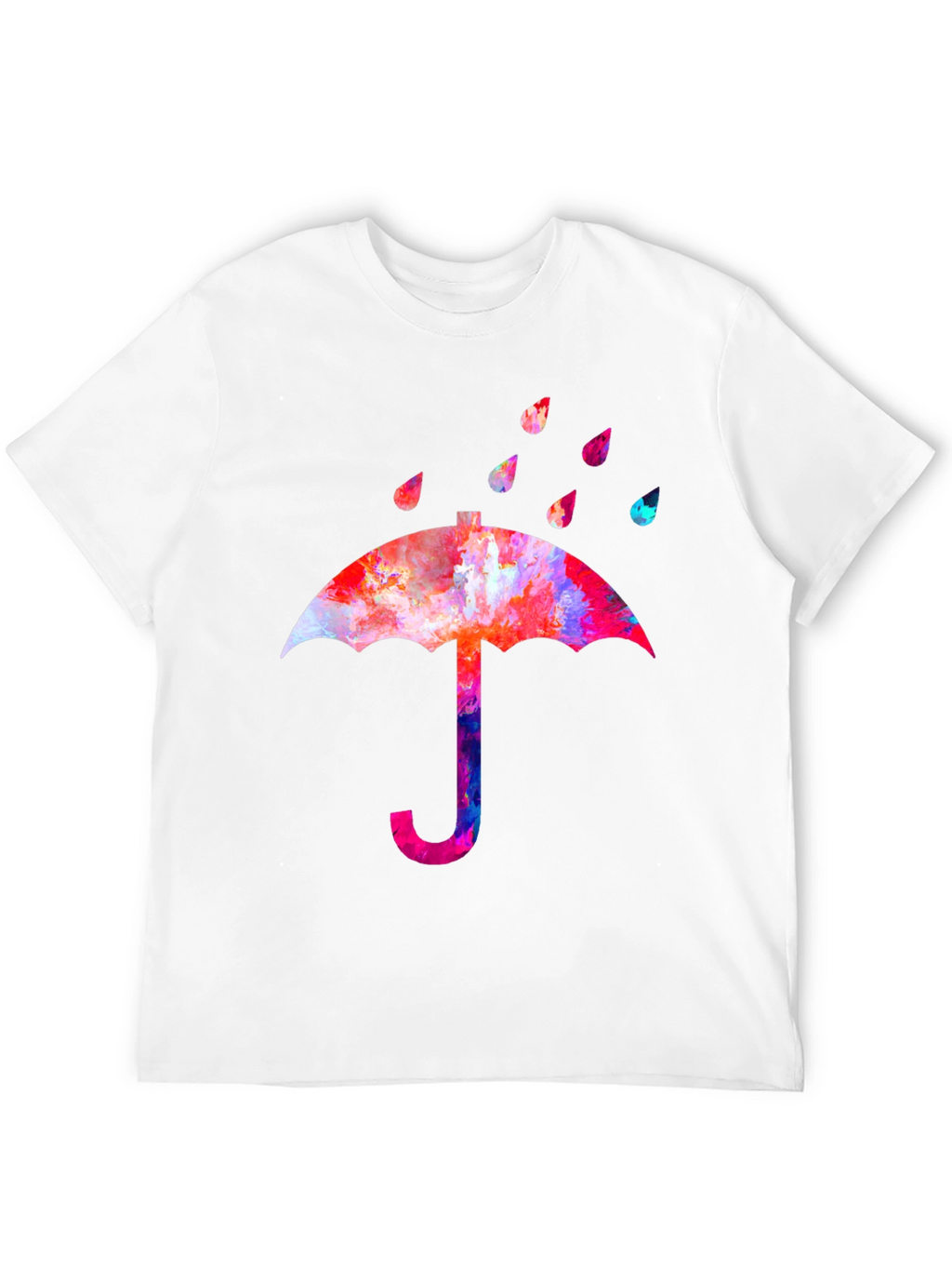 Watercolor Umbrella Black T-Shirt