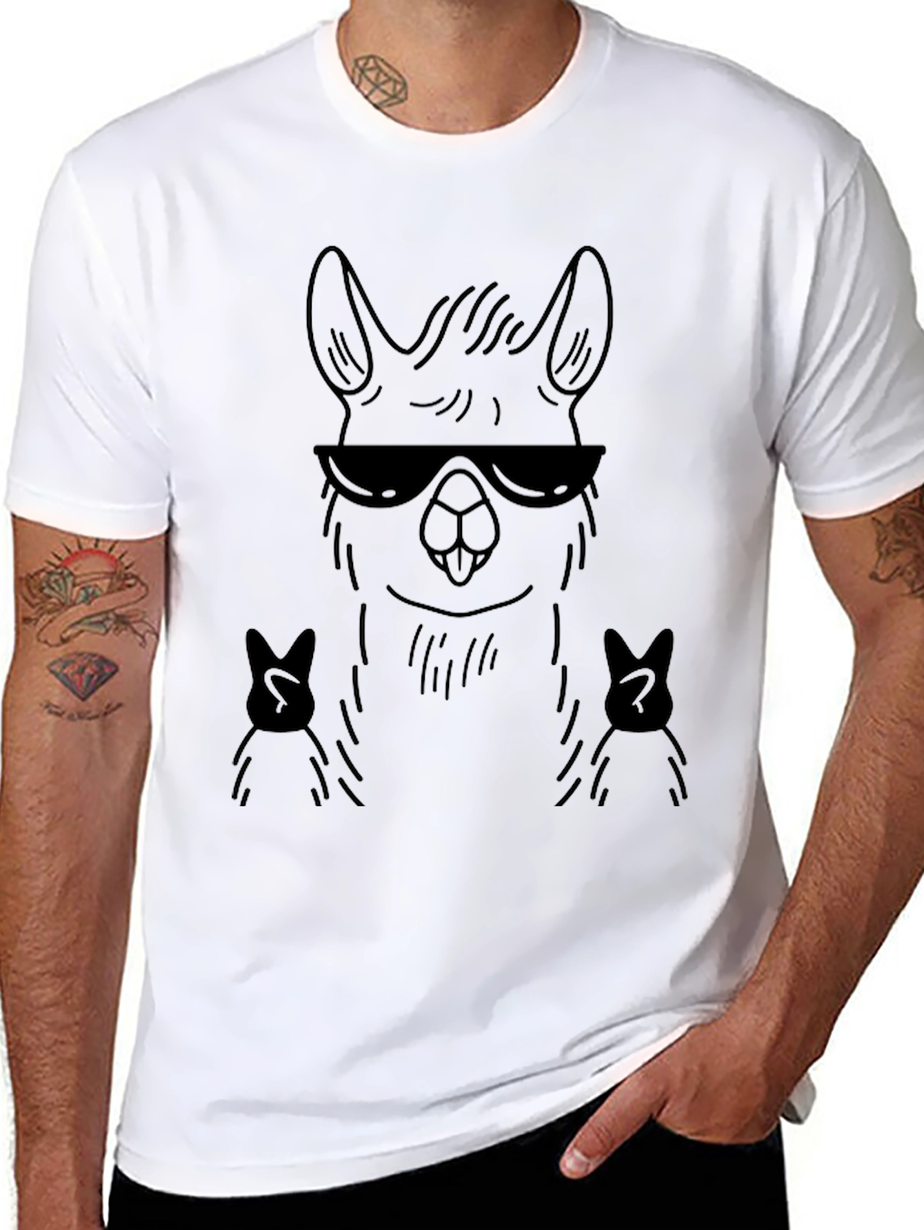 Cool Llama Black T-Shirt
