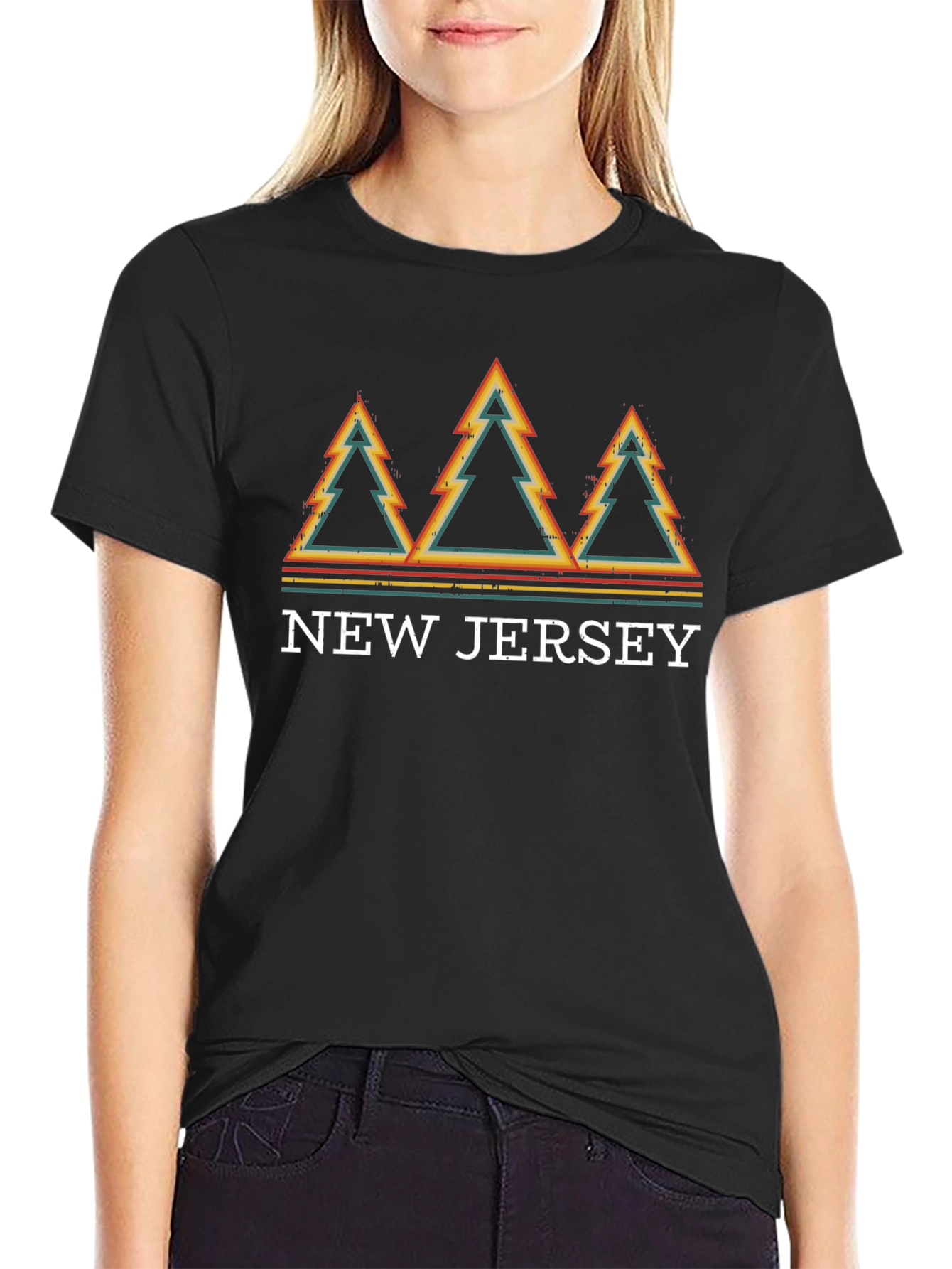 Retro New Jersey Trees Graphic T-Shirt