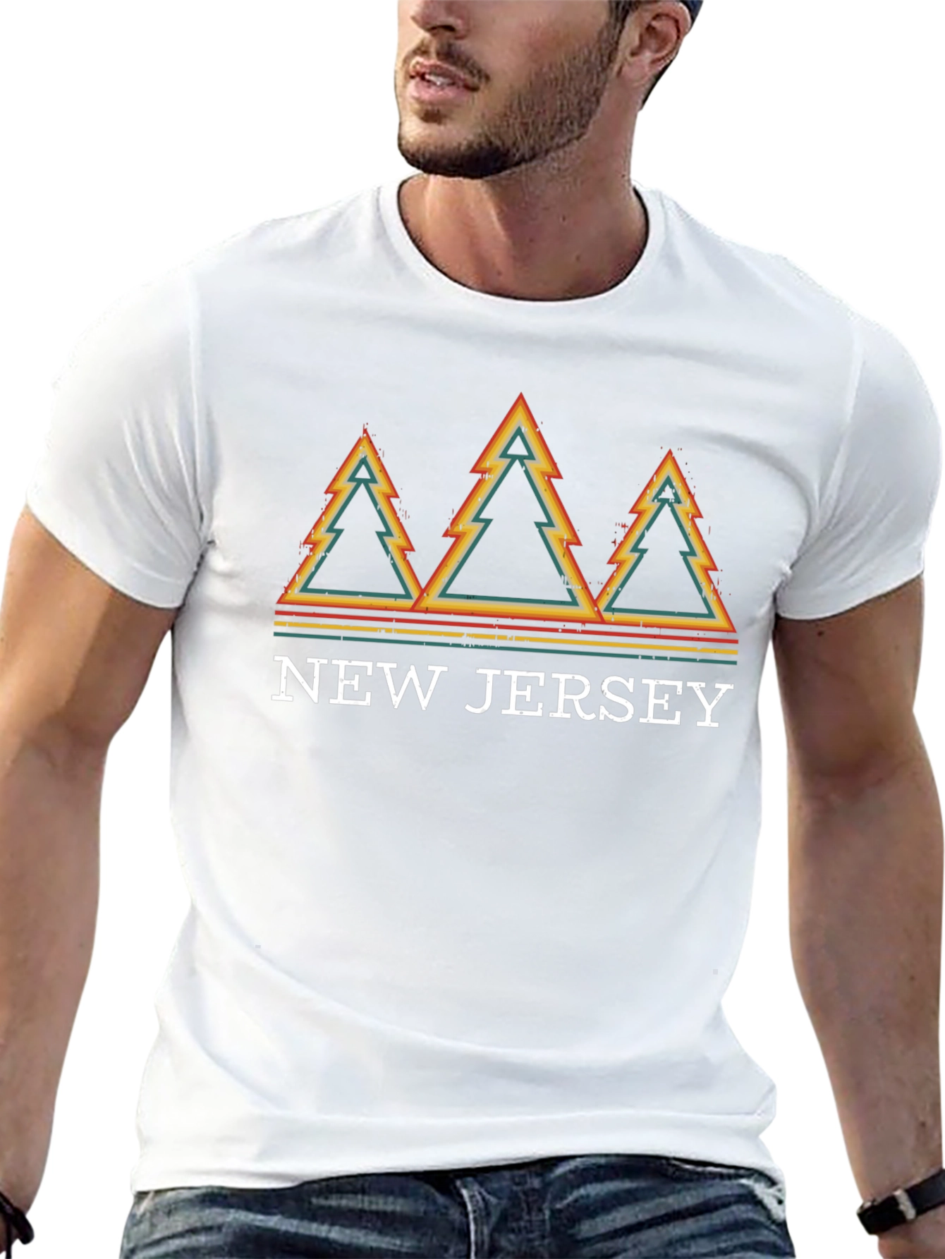 Retro New Jersey Trees Graphic T-Shirt