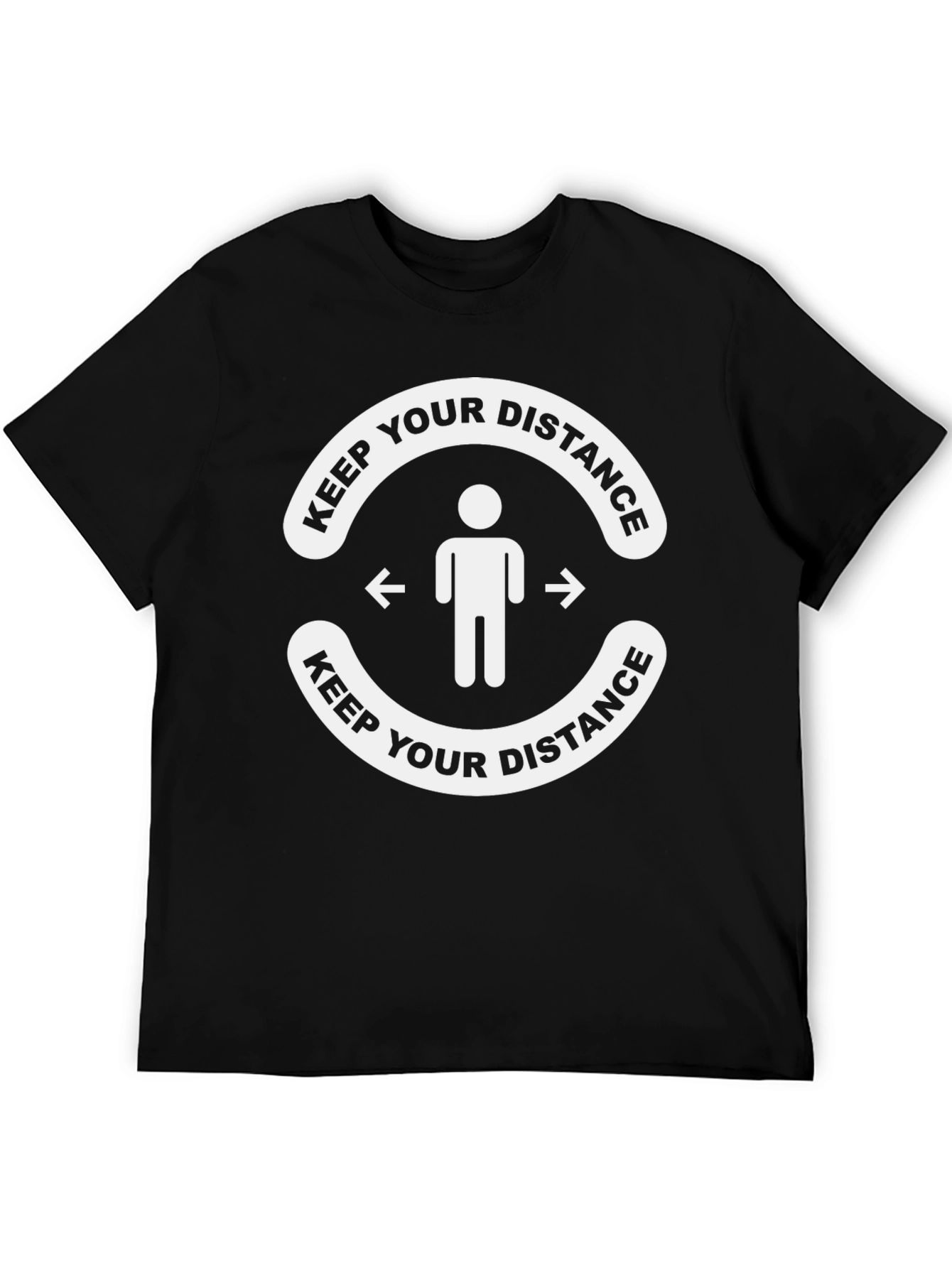 Keep Your Distance Graphic Tee - Black