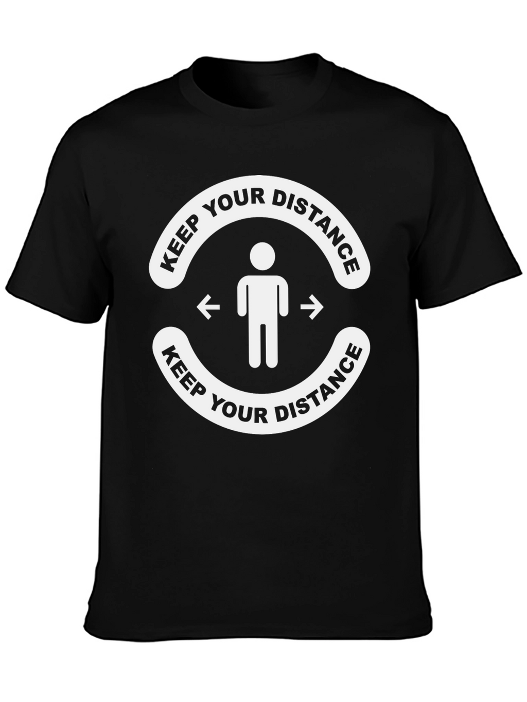 Keep Your Distance Graphic Tee - Black