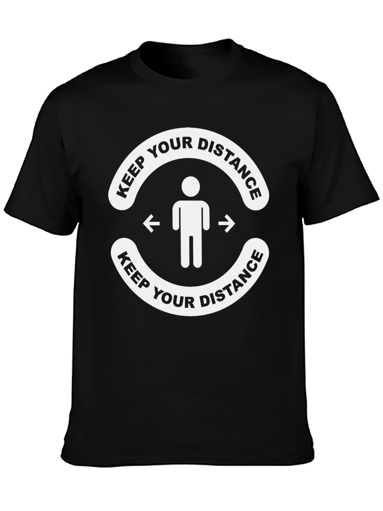 Keep Your Distance Graphic Tee - Black