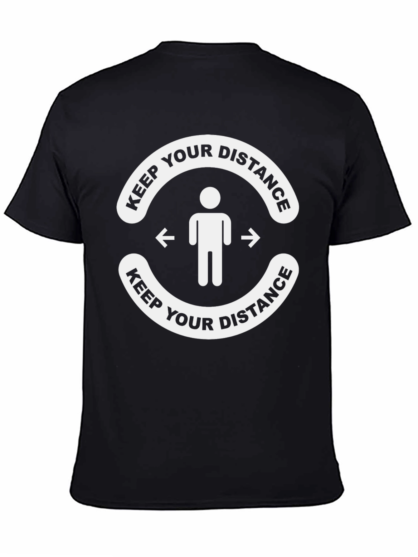 Keep Your Distance Graphic Tee - Black