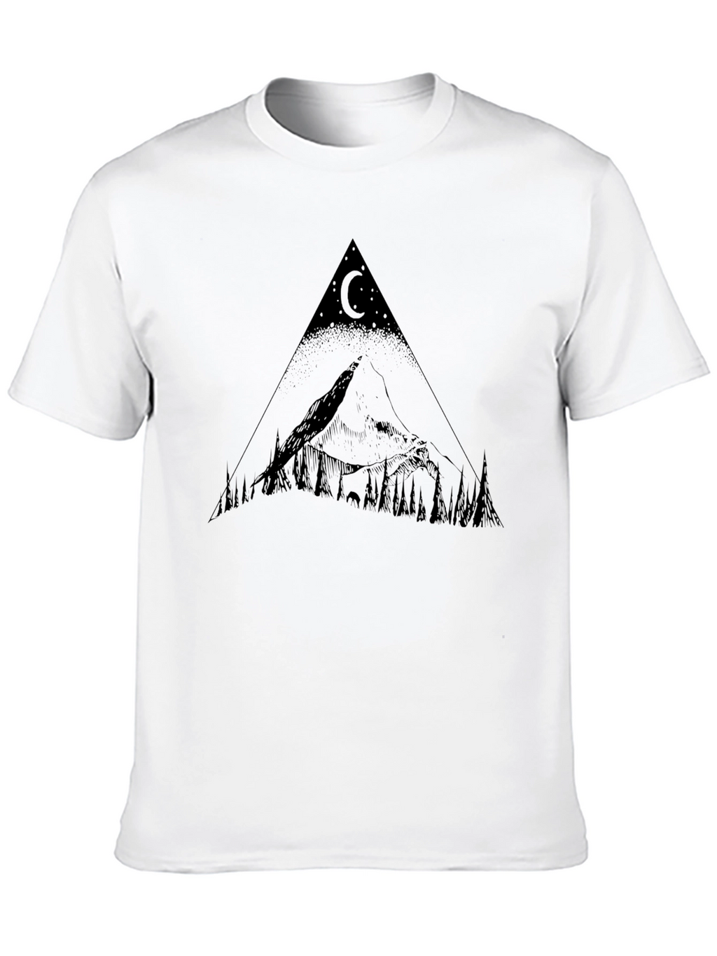 Mountain Moon Graphic Tee - Black
