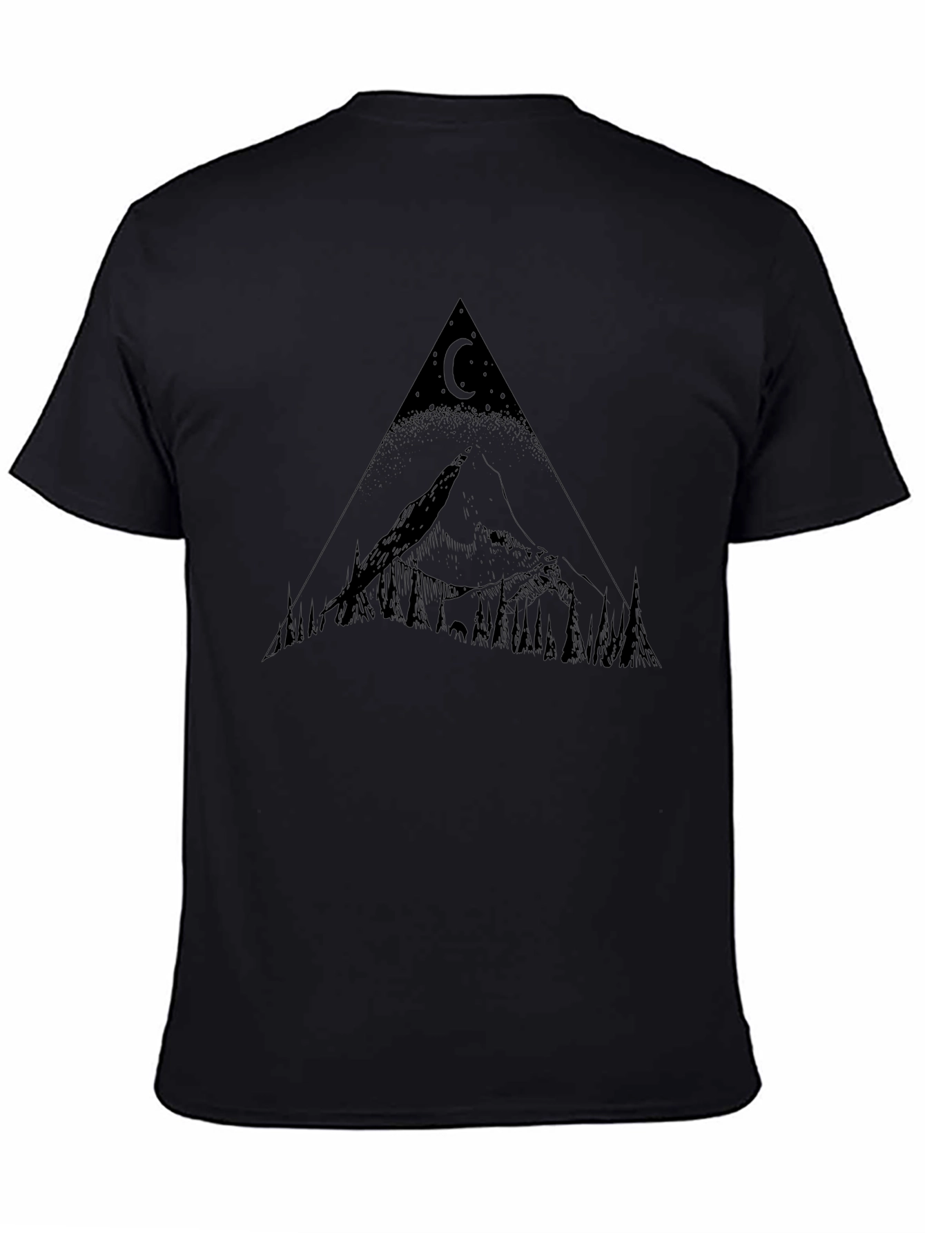 Mountain Moon Graphic Tee - Black