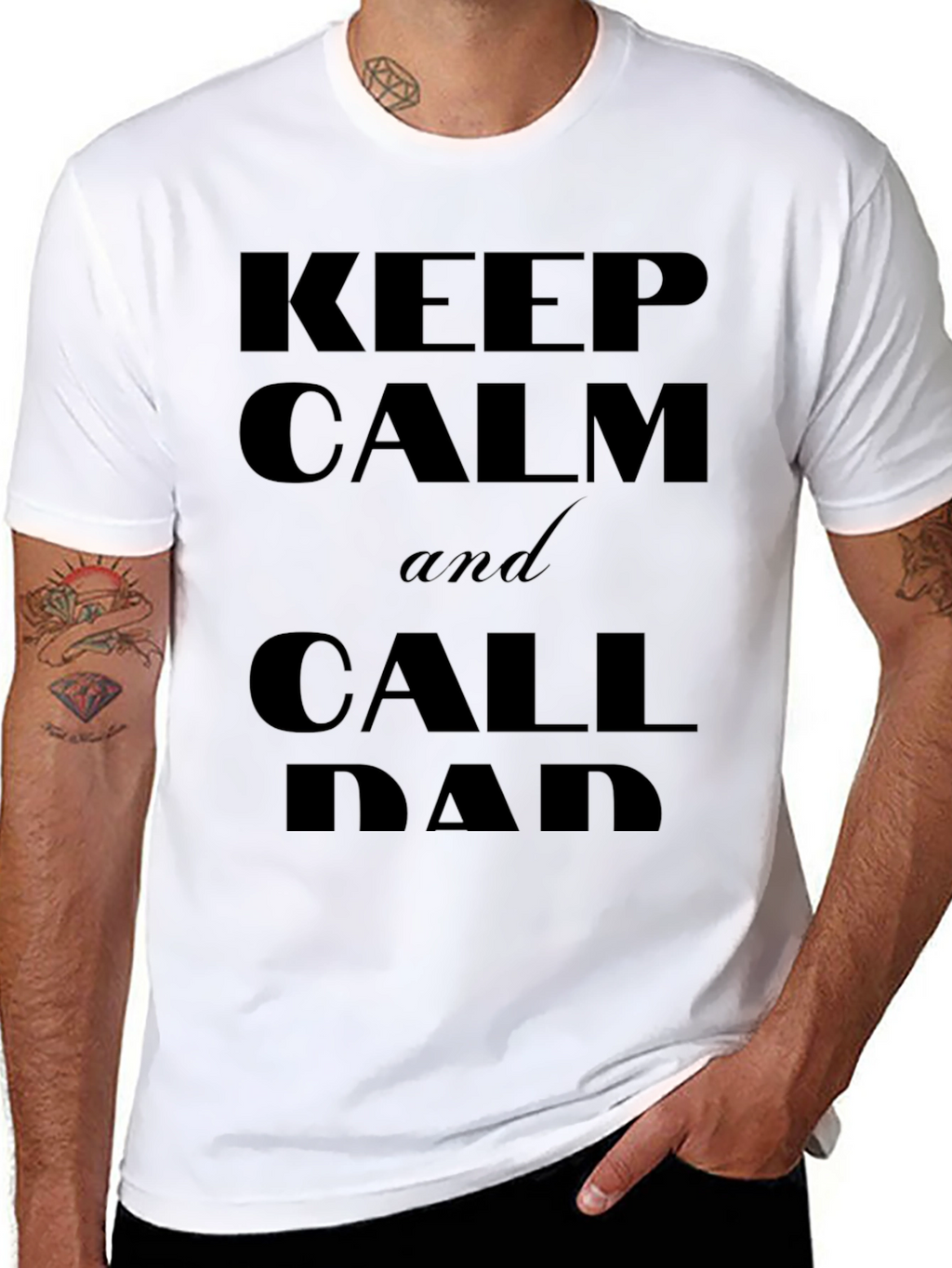 Keep Calm and Call Dad T-Shirt - Black