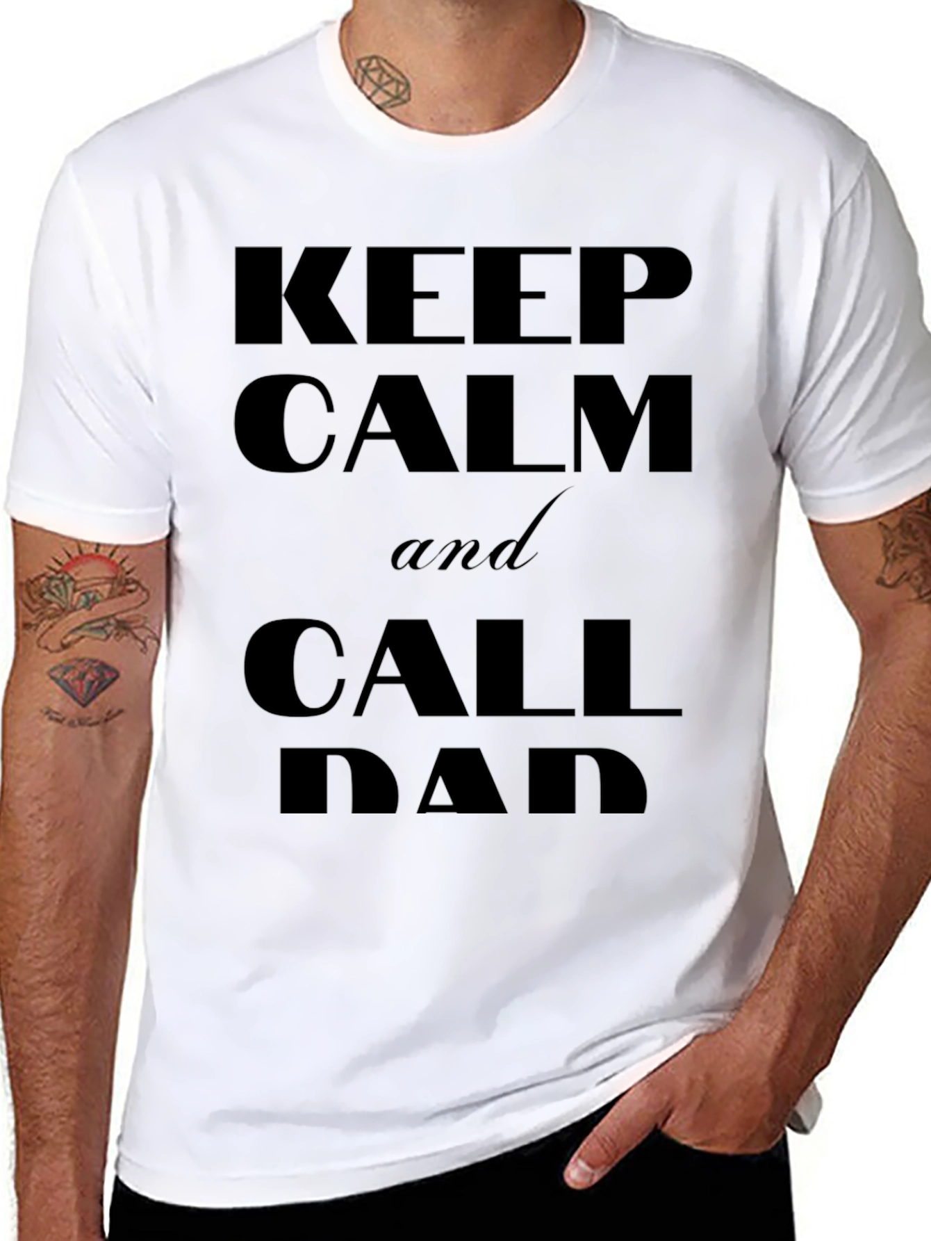 Keep Calm and Call Dad T-Shirt - Black