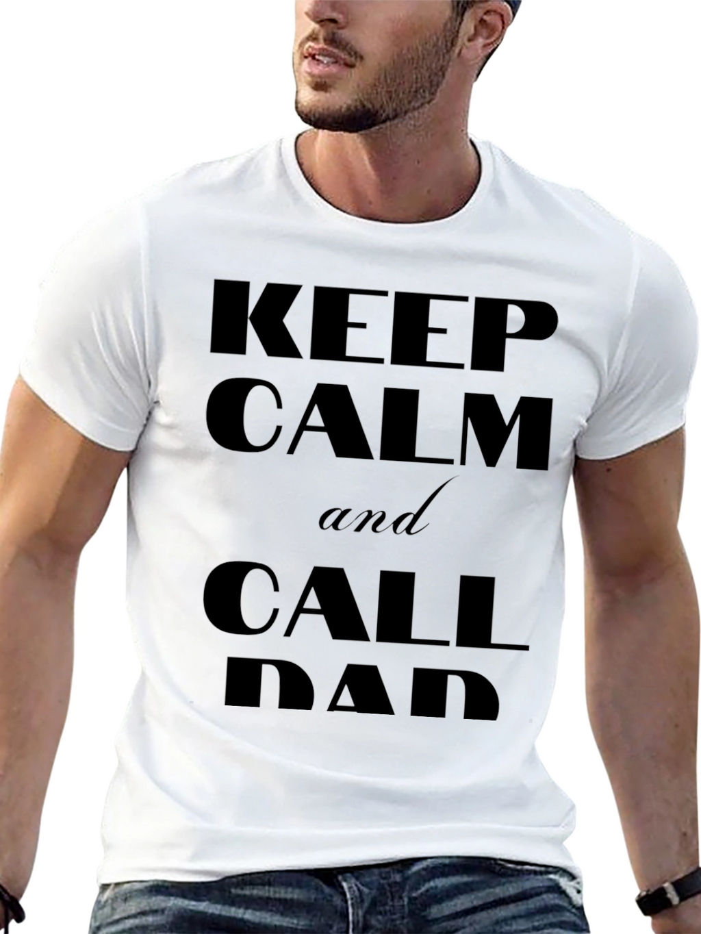 Keep Calm and Call Dad T-Shirt - Black