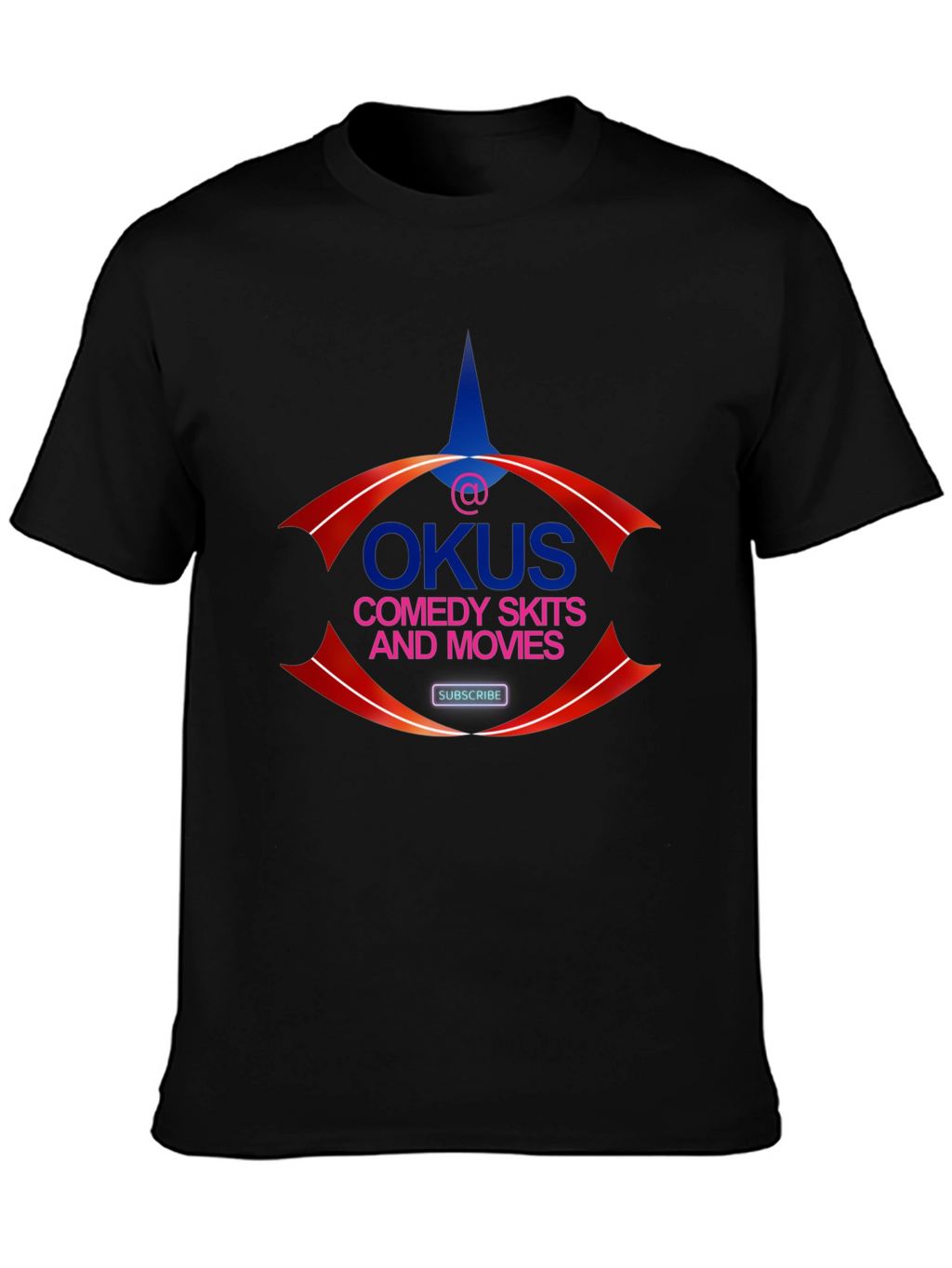 OKUS Comedy Skits & Movies Black Graphic Tee