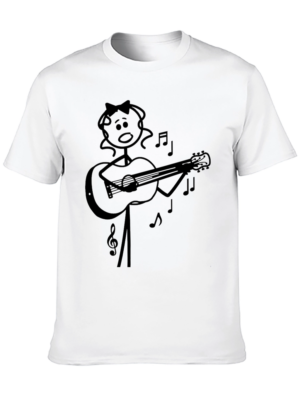 Stick Figure Guitarist Black T-Shirt