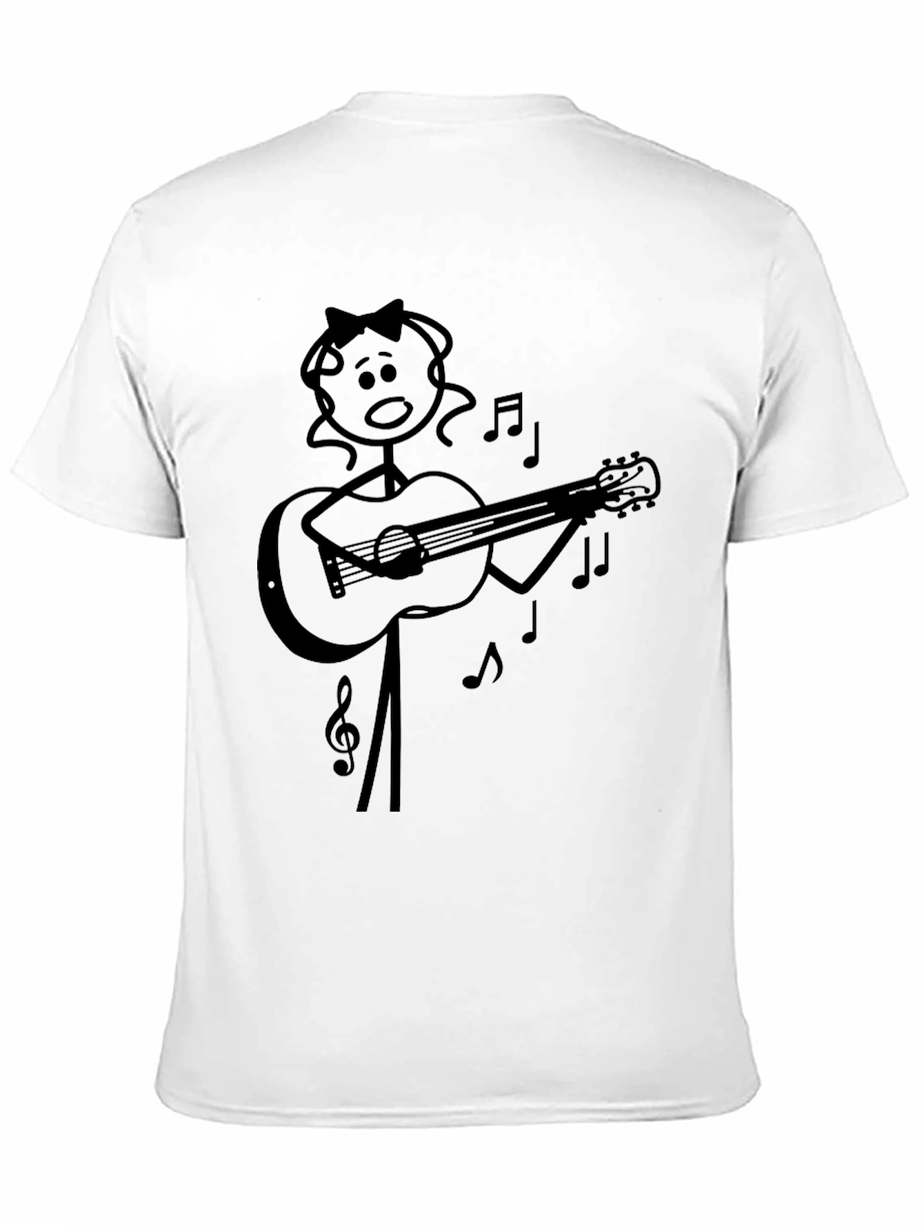 Stick Figure Guitarist Black T-Shirt