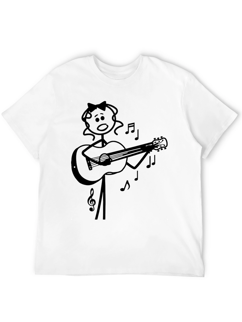 Stick Figure Guitarist Black T-Shirt